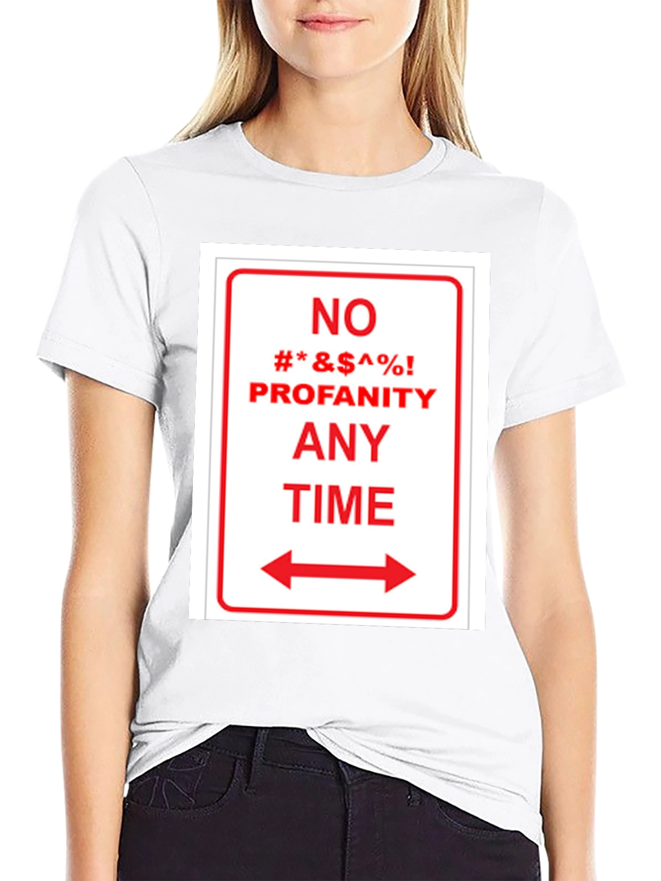 Black No Profanity Anytime Graphic Tee view 9