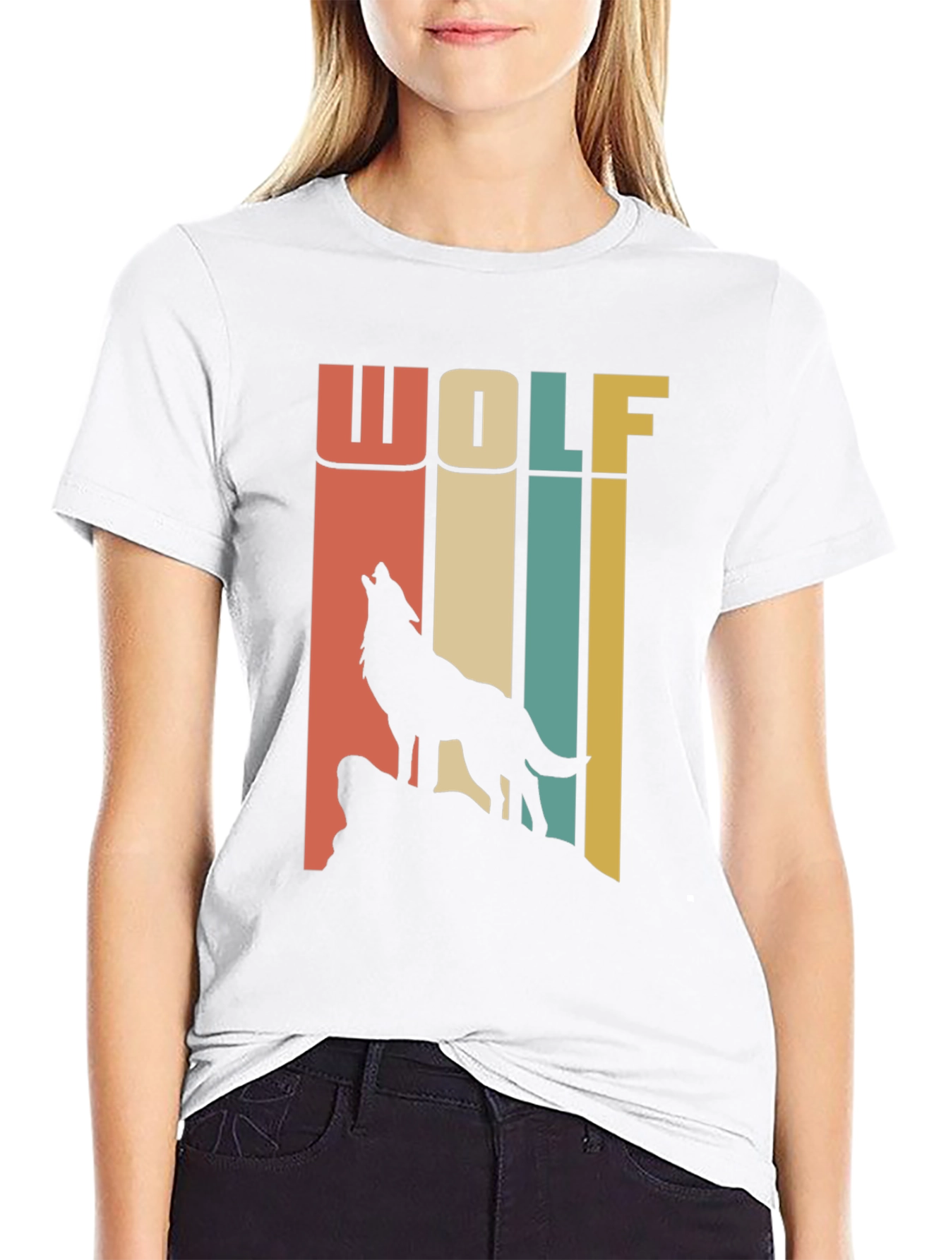 Black Retro Wolf T-Shirt - Vintage Style Graphic Tee view 9