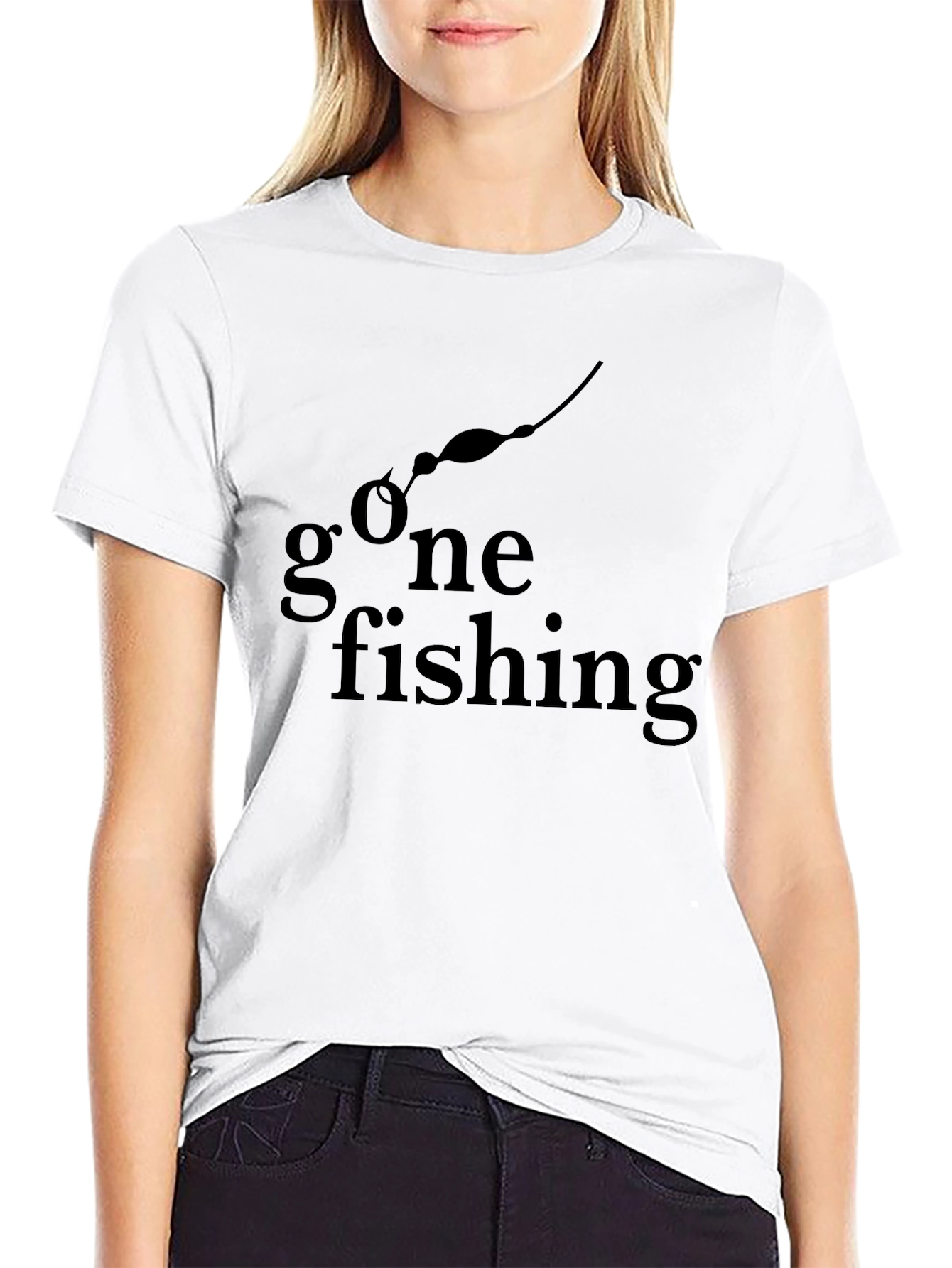 Black Gone Fishing Graphic T-Shirt - Black view 9