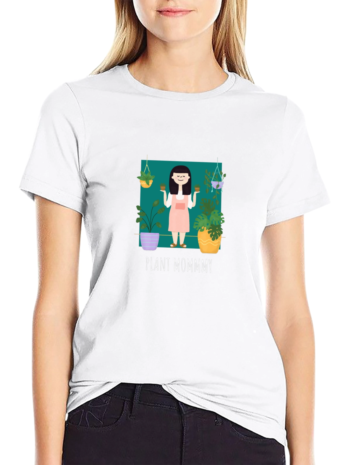 Black Plant Mommy Graphic T-Shirt view 9