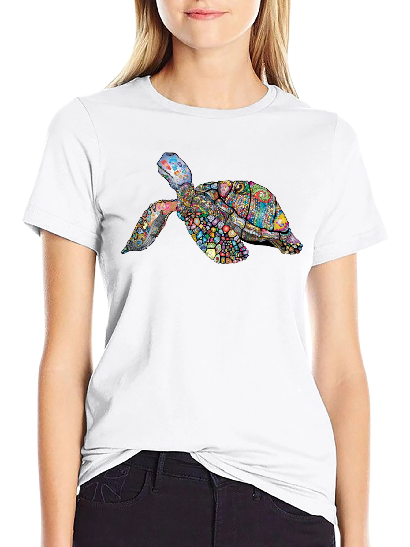 Black Turtle Graphic Print Black Tee view 9