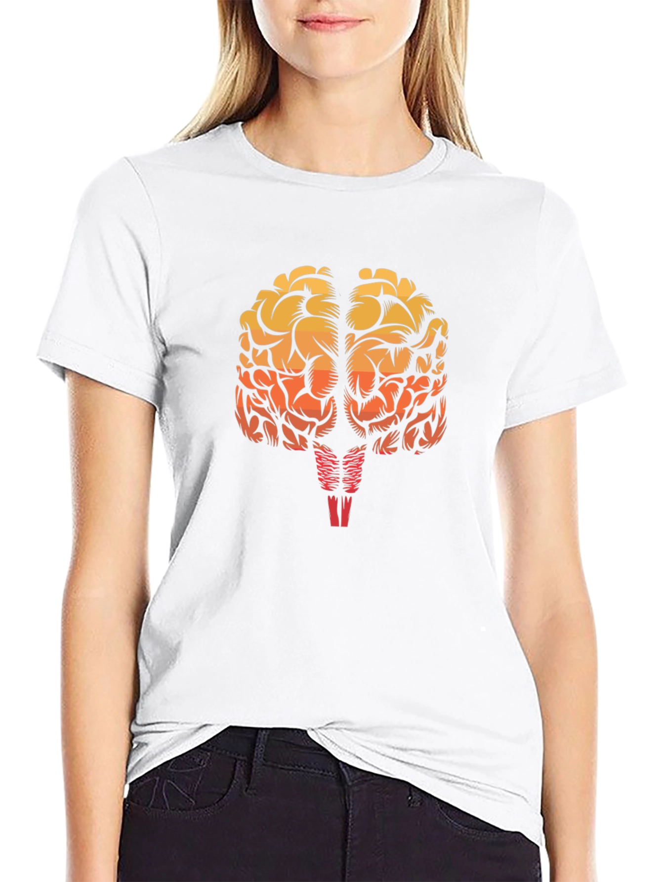 Black Brain Graphic Black T-Shirt - Smart & Stylish view 9