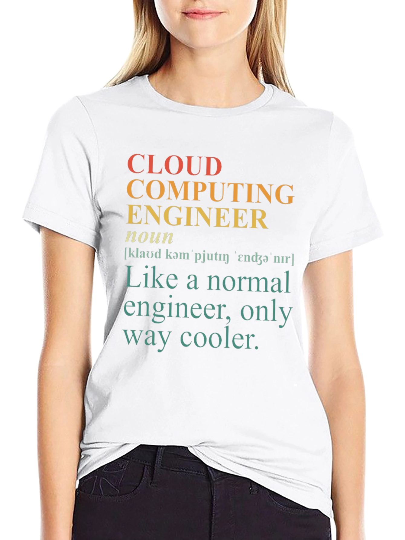 Black Cloud Computing Engineer Novelty T-Shirt view 9