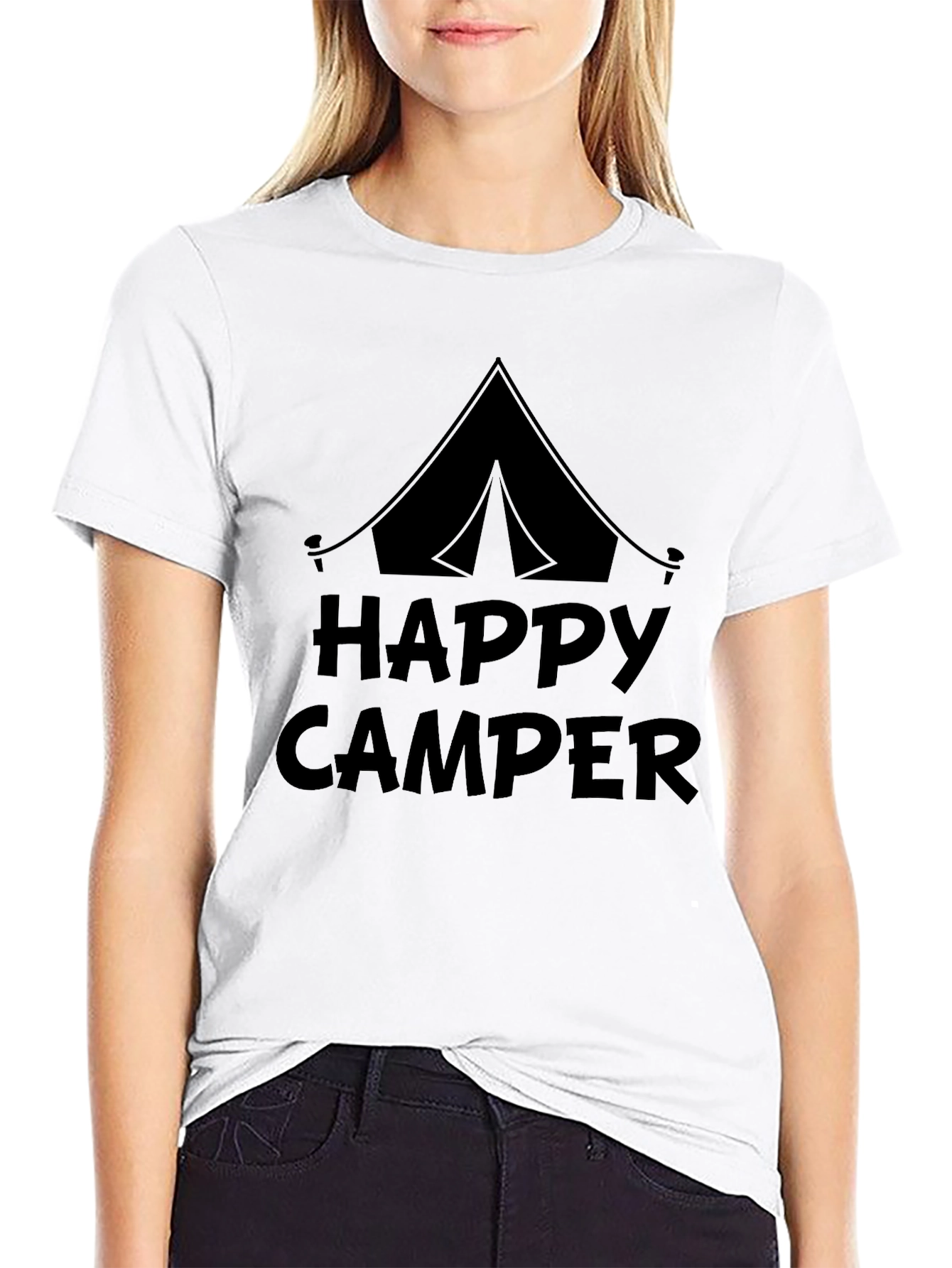 Black Happy Camper T-Shirt - Camping Adventure Tee view 9
