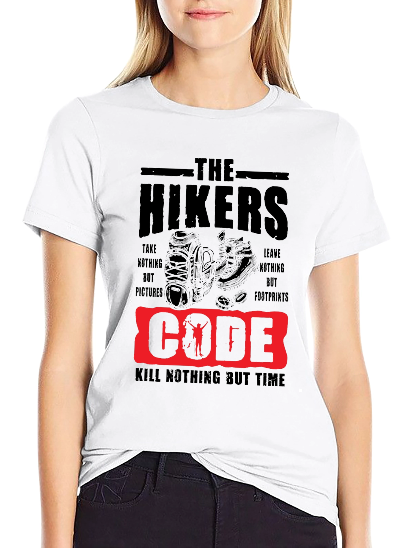 Black The Hikers Code Graphic T-Shirt view 9