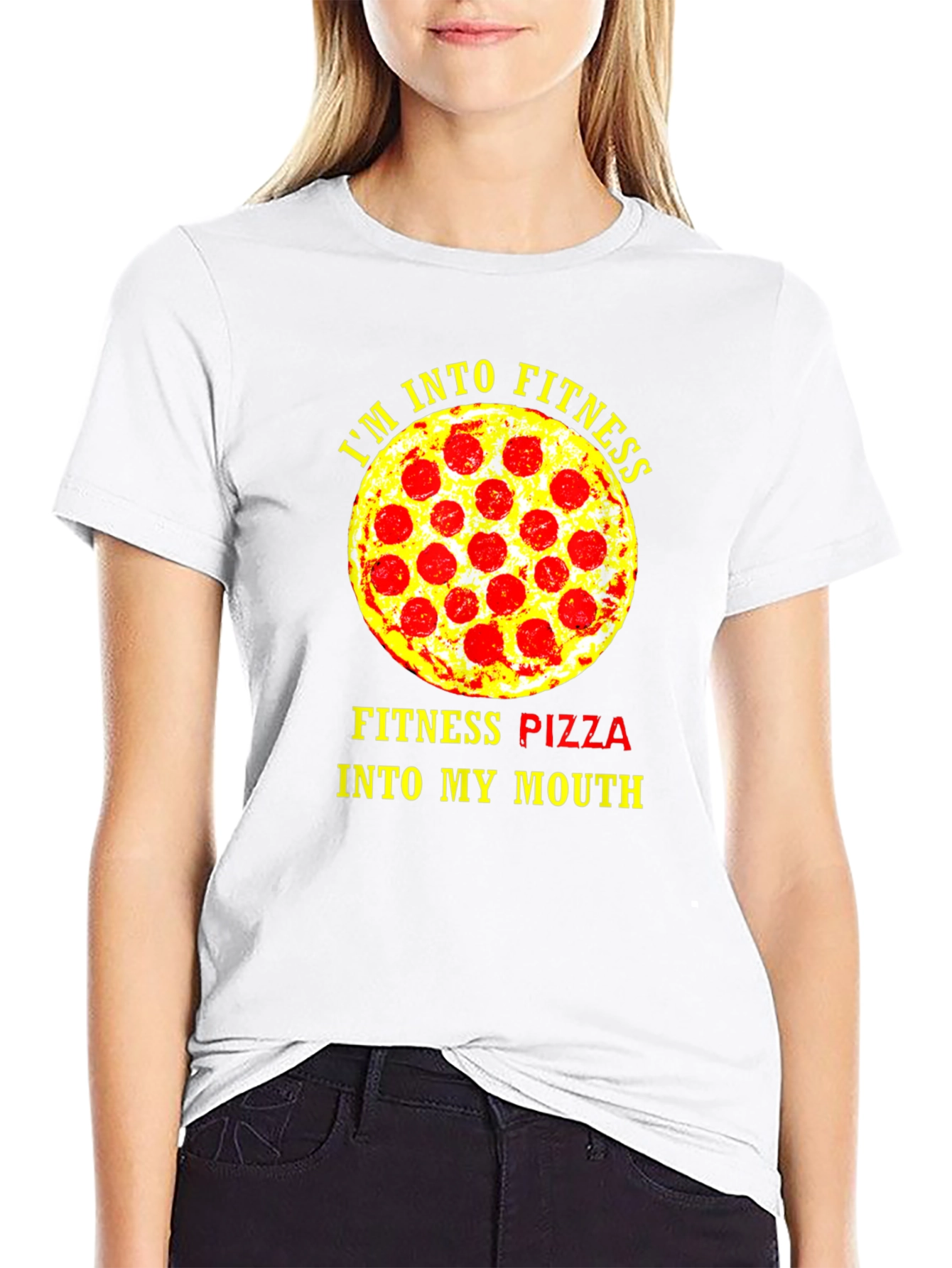 Black Fitness Pizza T-Shirt - Funny Gym Workout Tee view 9