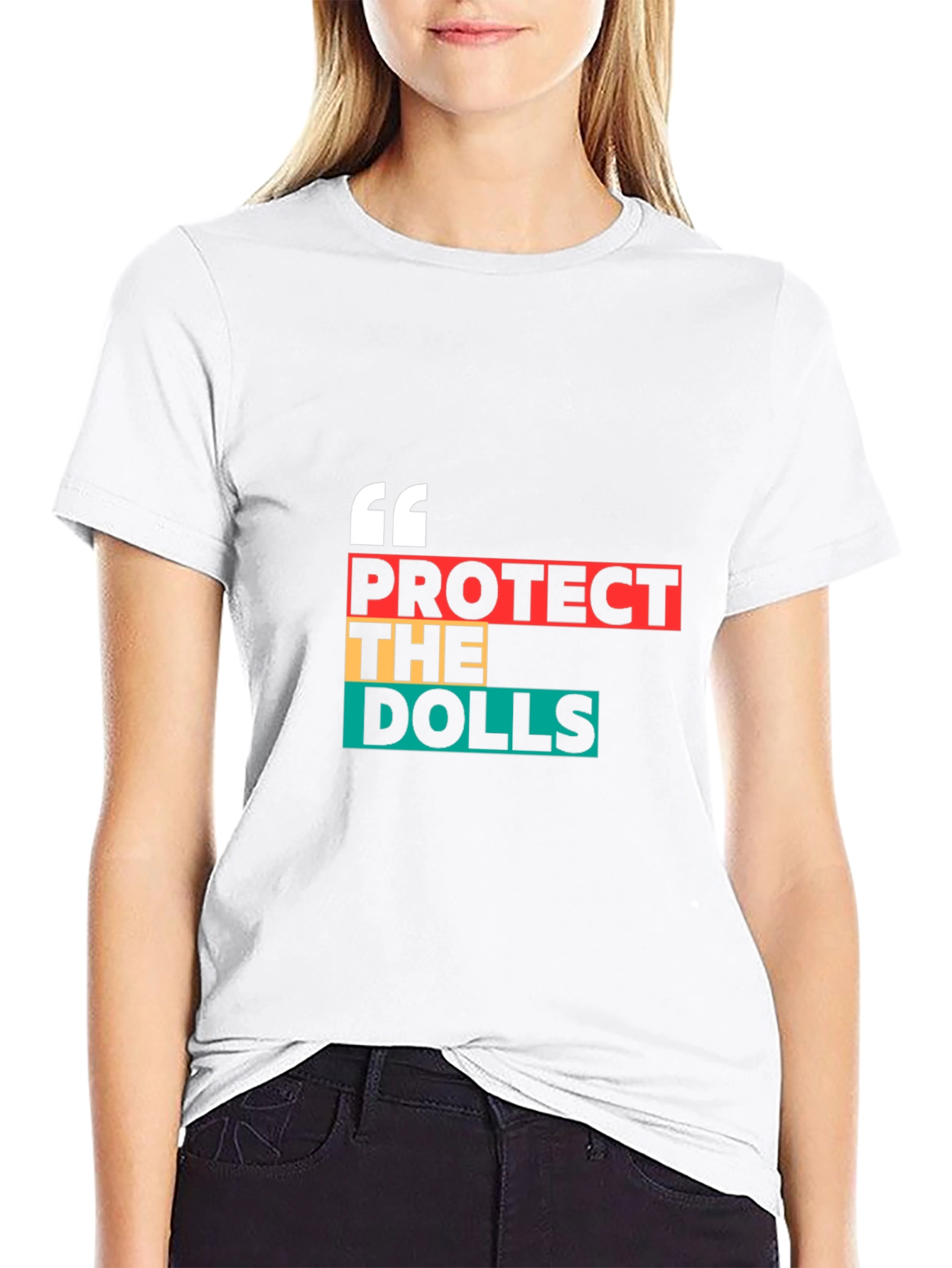 Black Protect The Dolls Graphic Tee - Black Cotton Blend view 9
