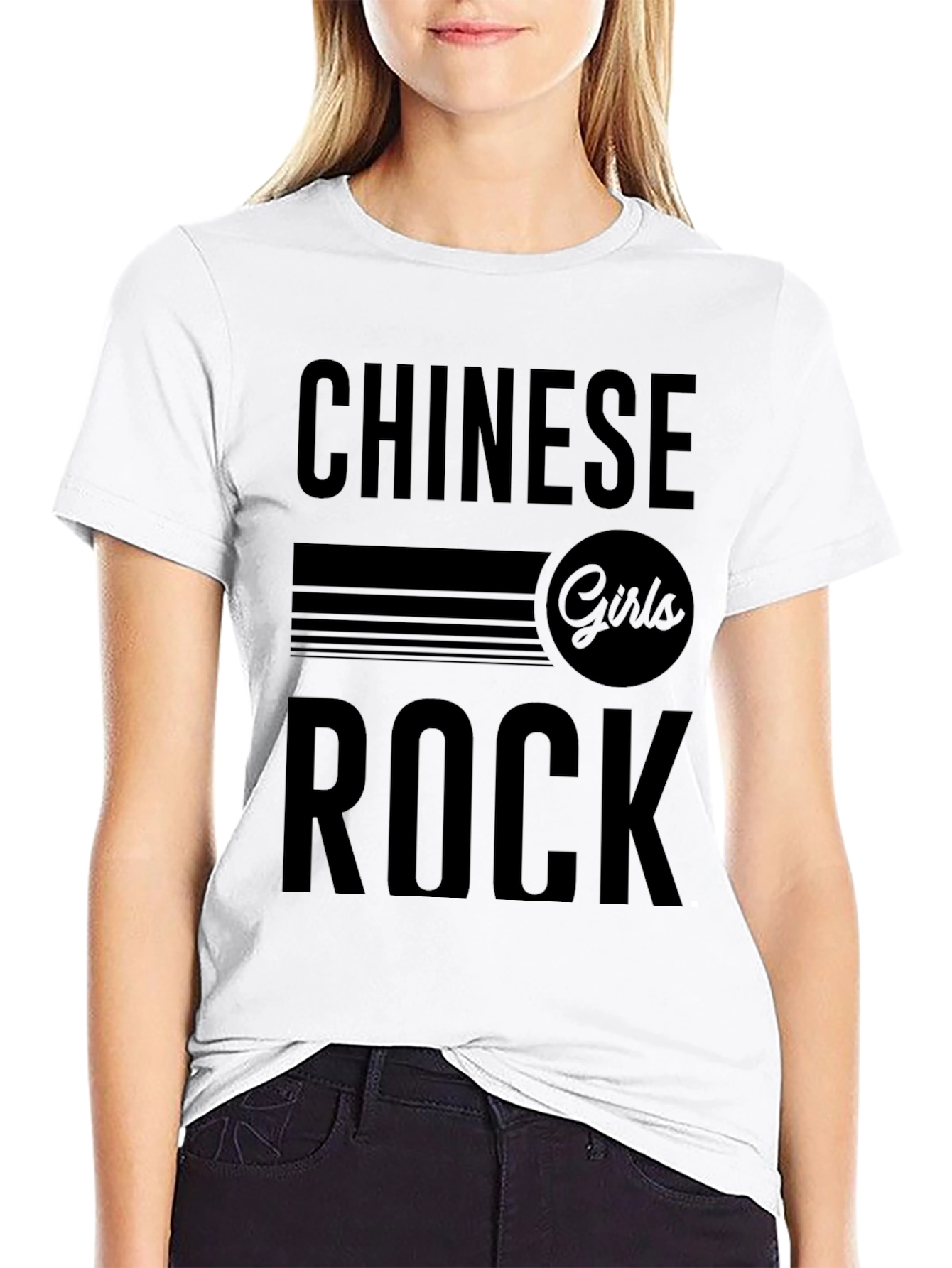 Black Chinese Girls Rock Graphic T-Shirt view 9