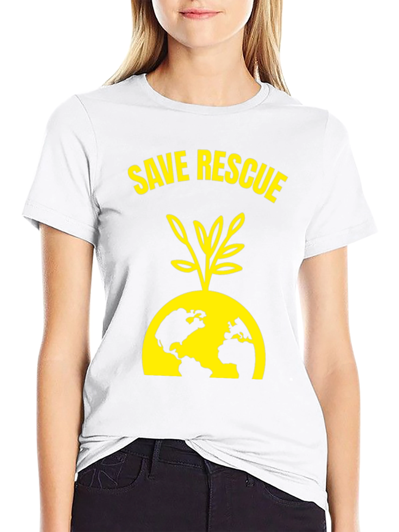 Black Save Rescue Earth T-Shirt view 9