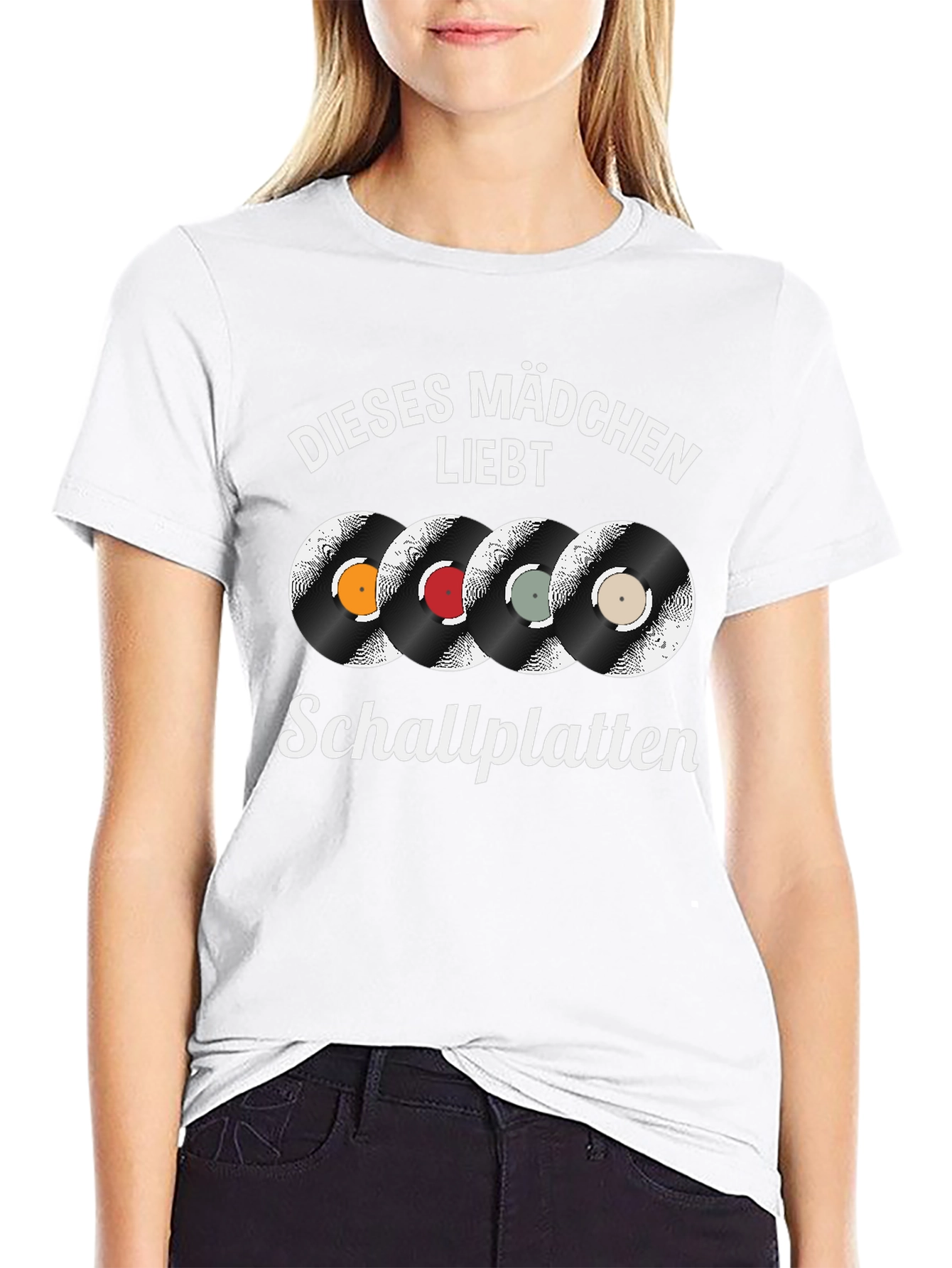 Black Vinyl Record Lover T-Shirt - Dieses Mädchen Liebt Schallplatten view 9
