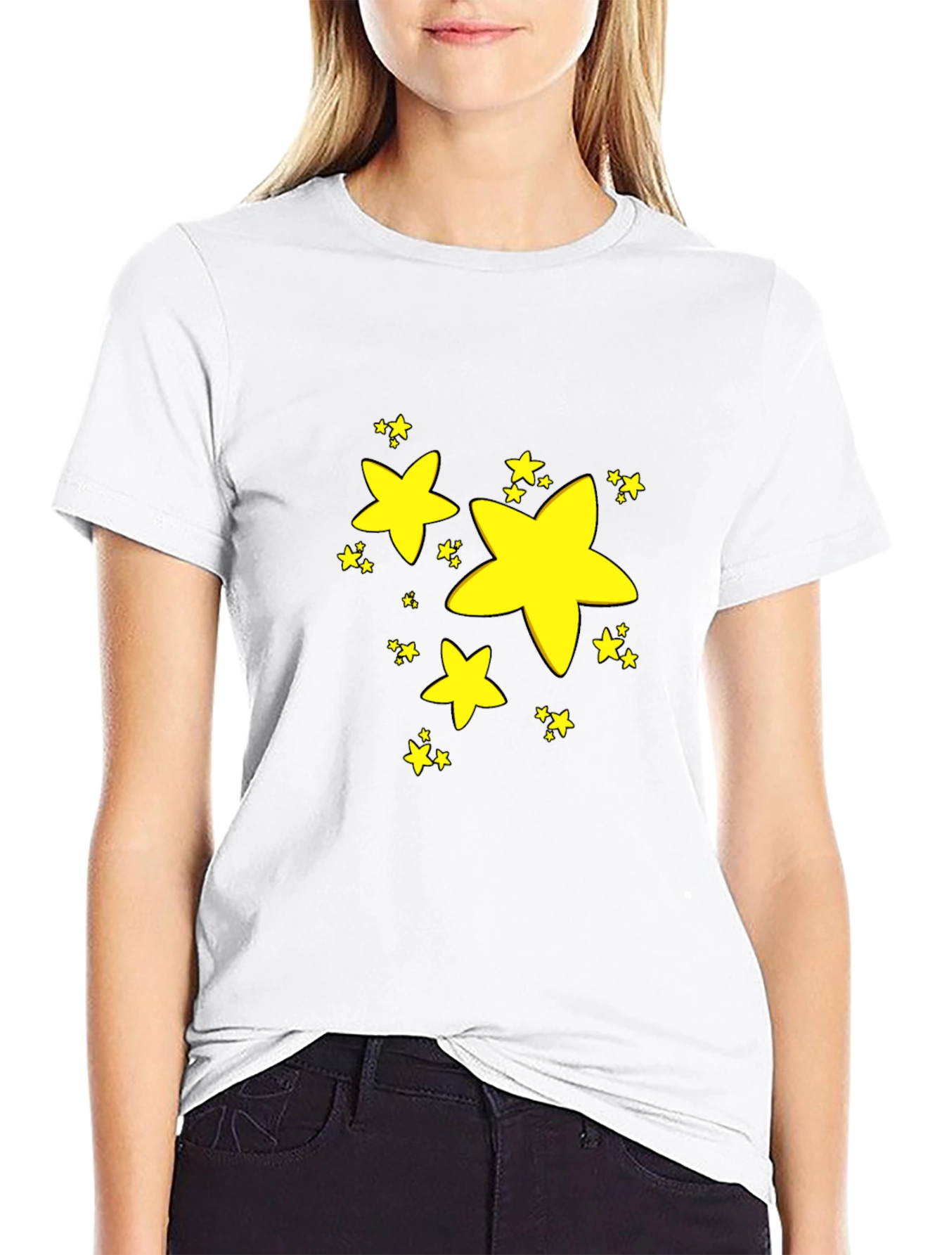 Black Stars Graphic Black T-Shirt view 9