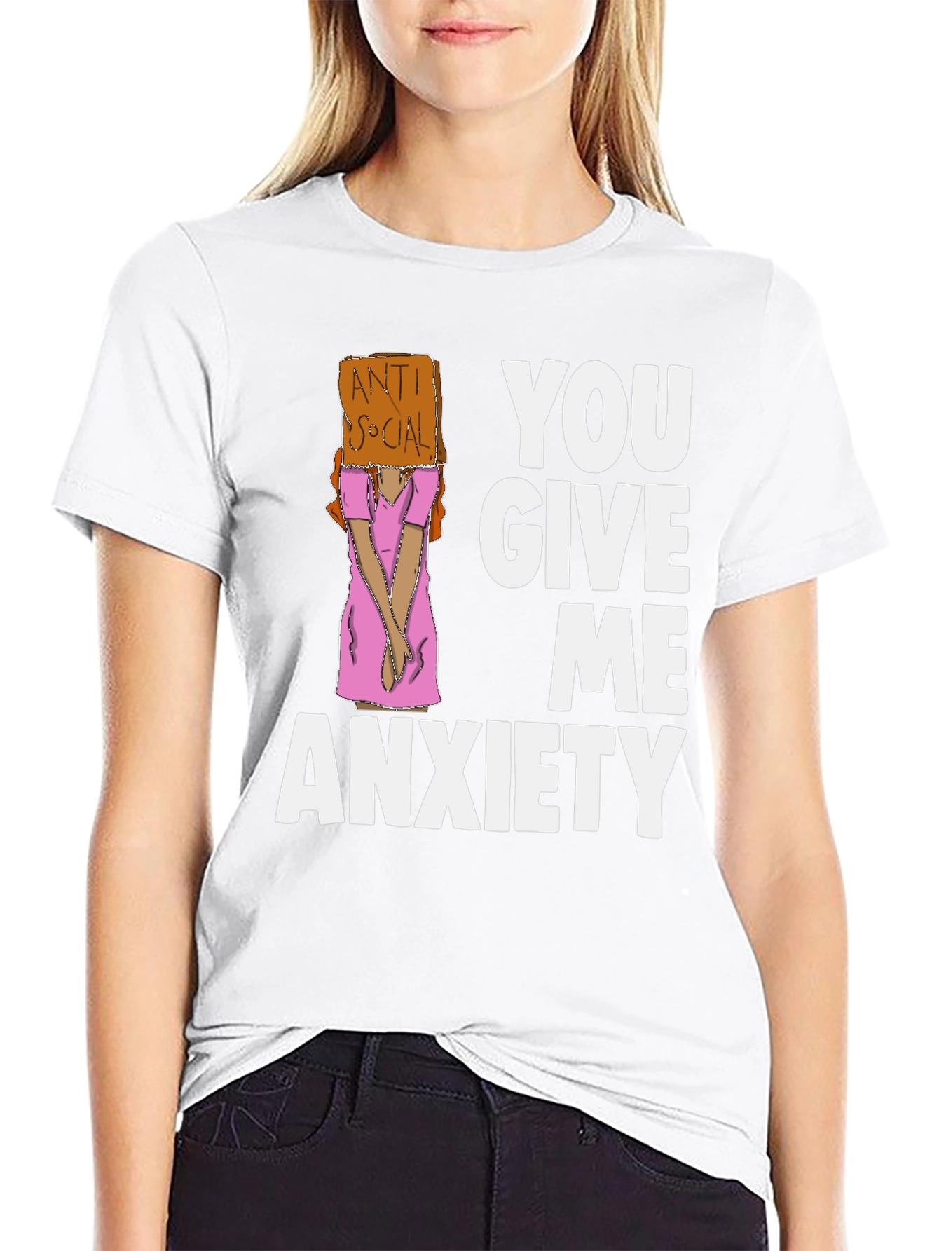 Black You Give Me Anxiety Graphic Tee view 9