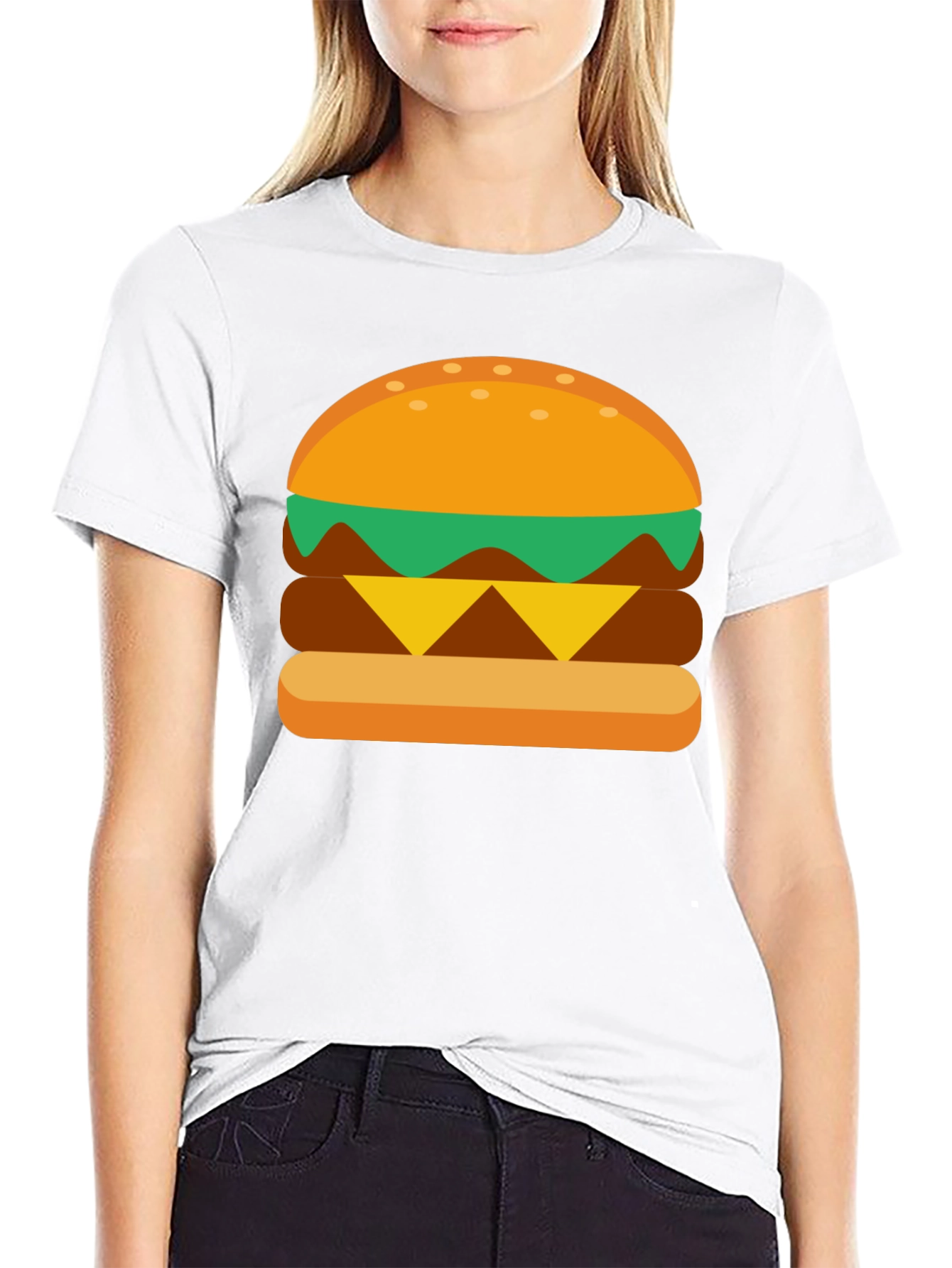 Black Burger Graphic Tee - Casual Cotton T-Shirt view 9