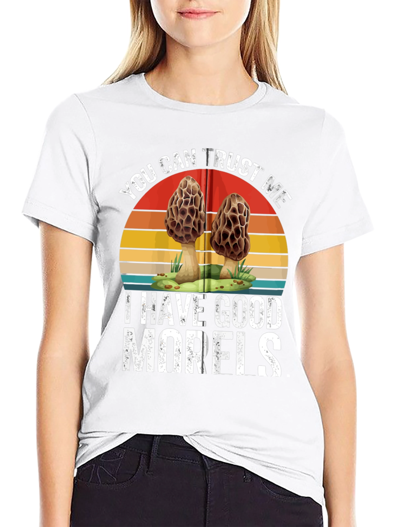 Black Trust Me, I Have Good Morels - Funny Mushroom T-Shirt view 9