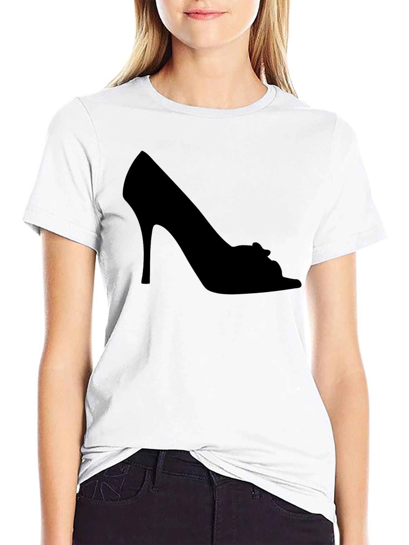 Black High Heel Silhouette T-Shirt view 9