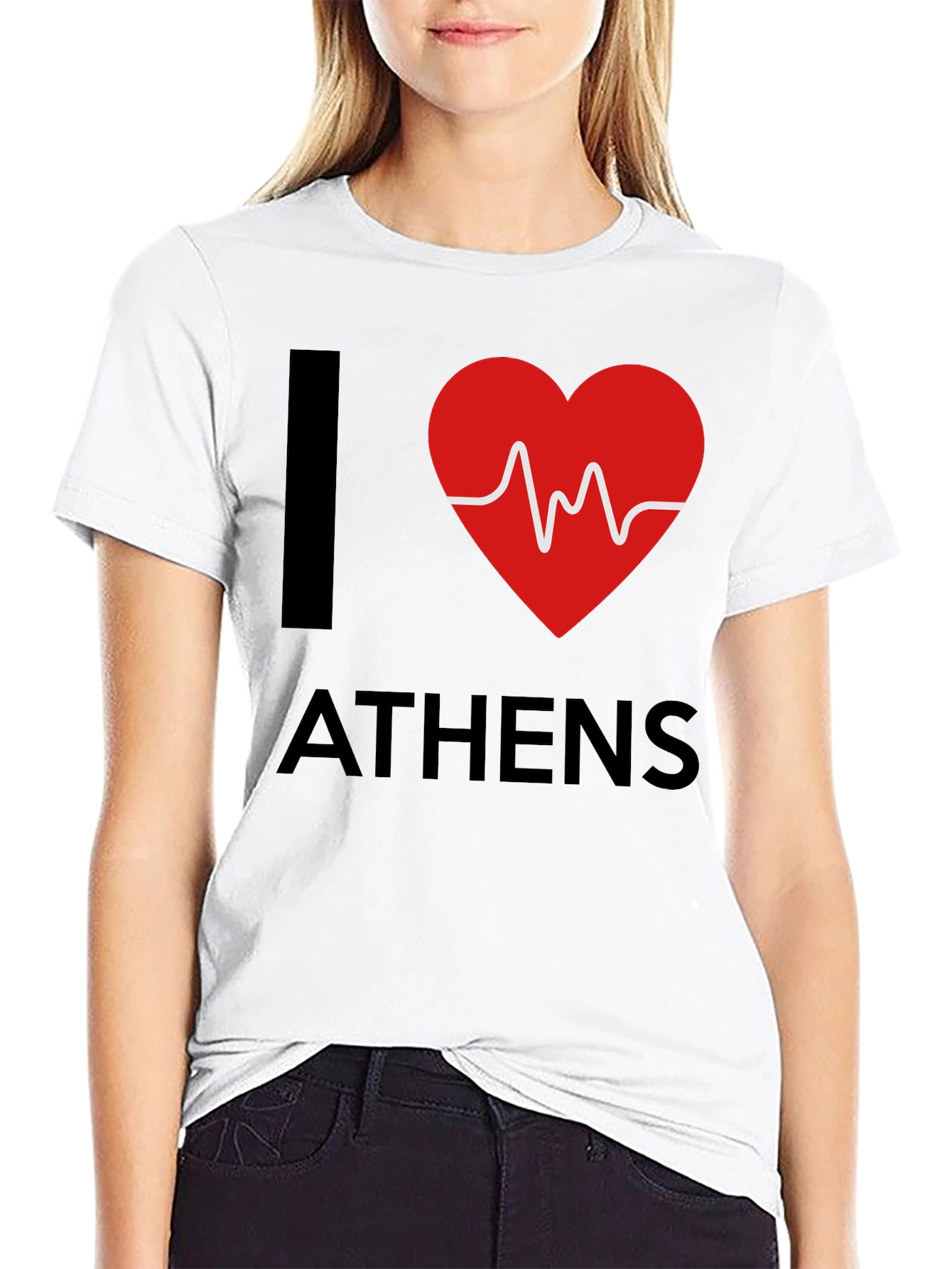 Black I Heart Athens Graphic Tee - Black view 9