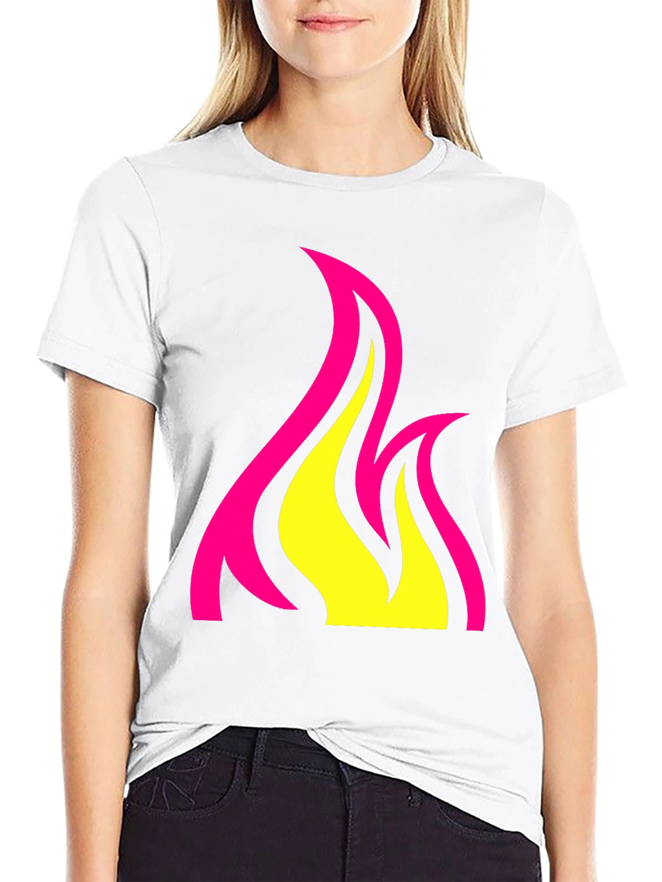Black Bold Fire Graphic Tee - Black Cotton T-Shirt view 9