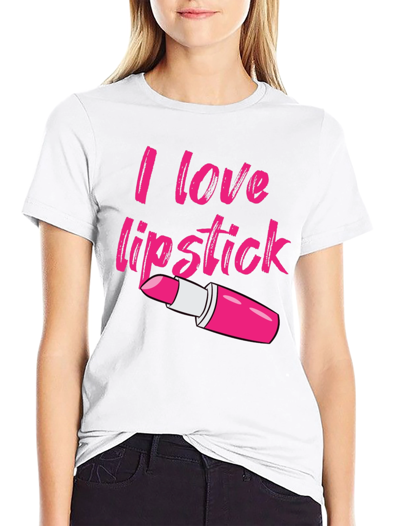 Black I Love Lipstick Graphic Tee - Unisex Cotton Blend view 9