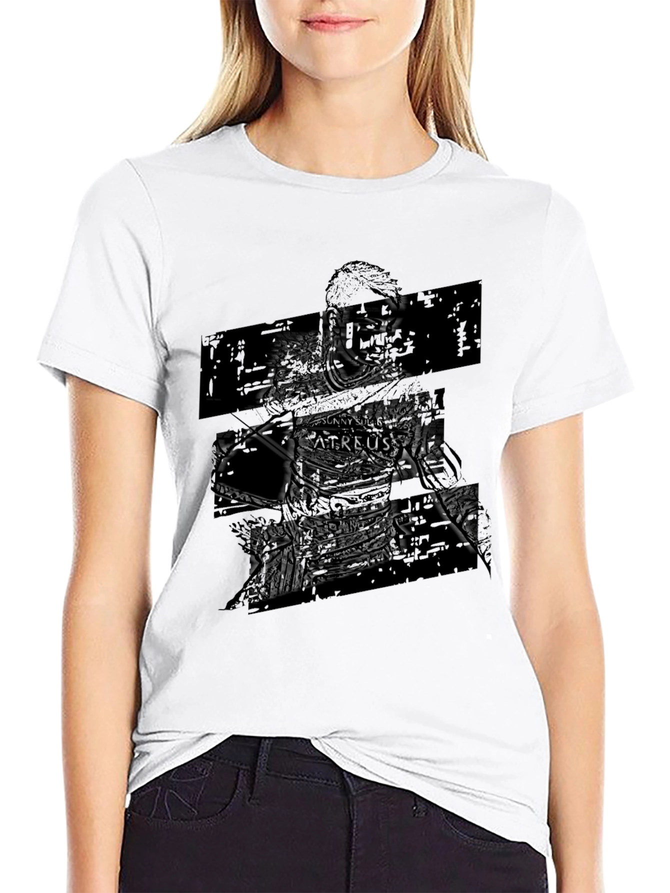 Black Graphic Print Black T-Shirt view 9
