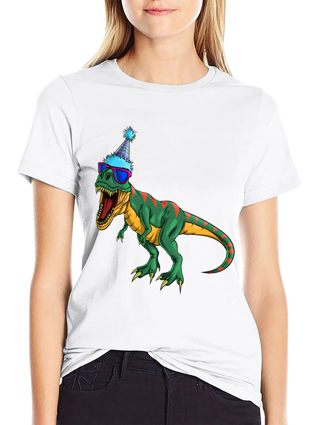 Black Party Dino T-Shirt - Fun & Festive view 9