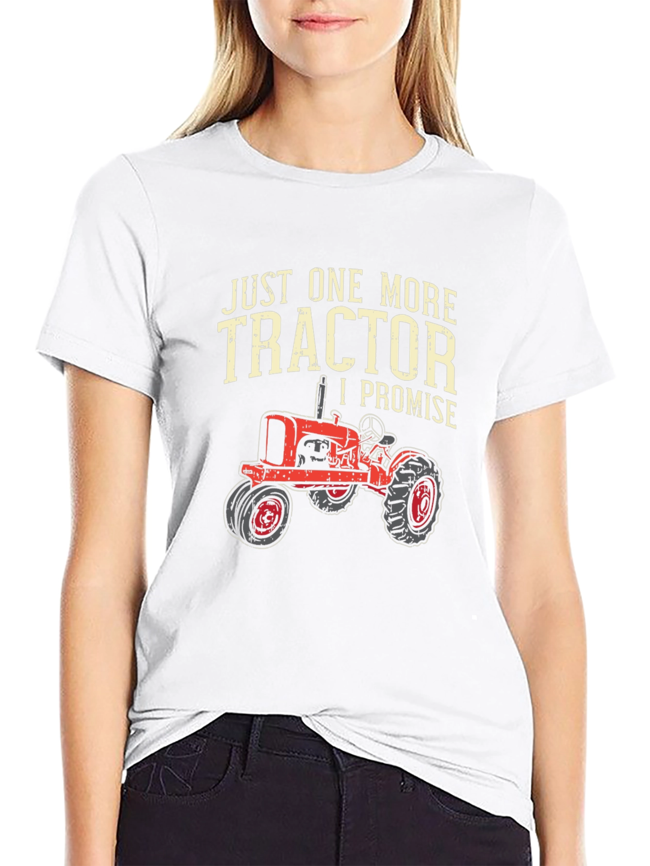 Black Just One More Tractor T-Shirt view 9