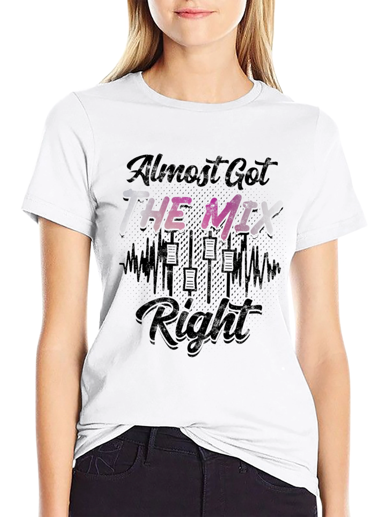 Black Almost Got the Mix Right T-Shirt - Black view 9