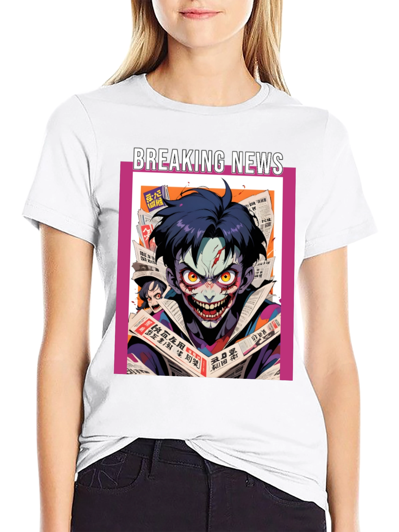 Black Breaking News Joker Graphic Tee - Black Cotton view 9