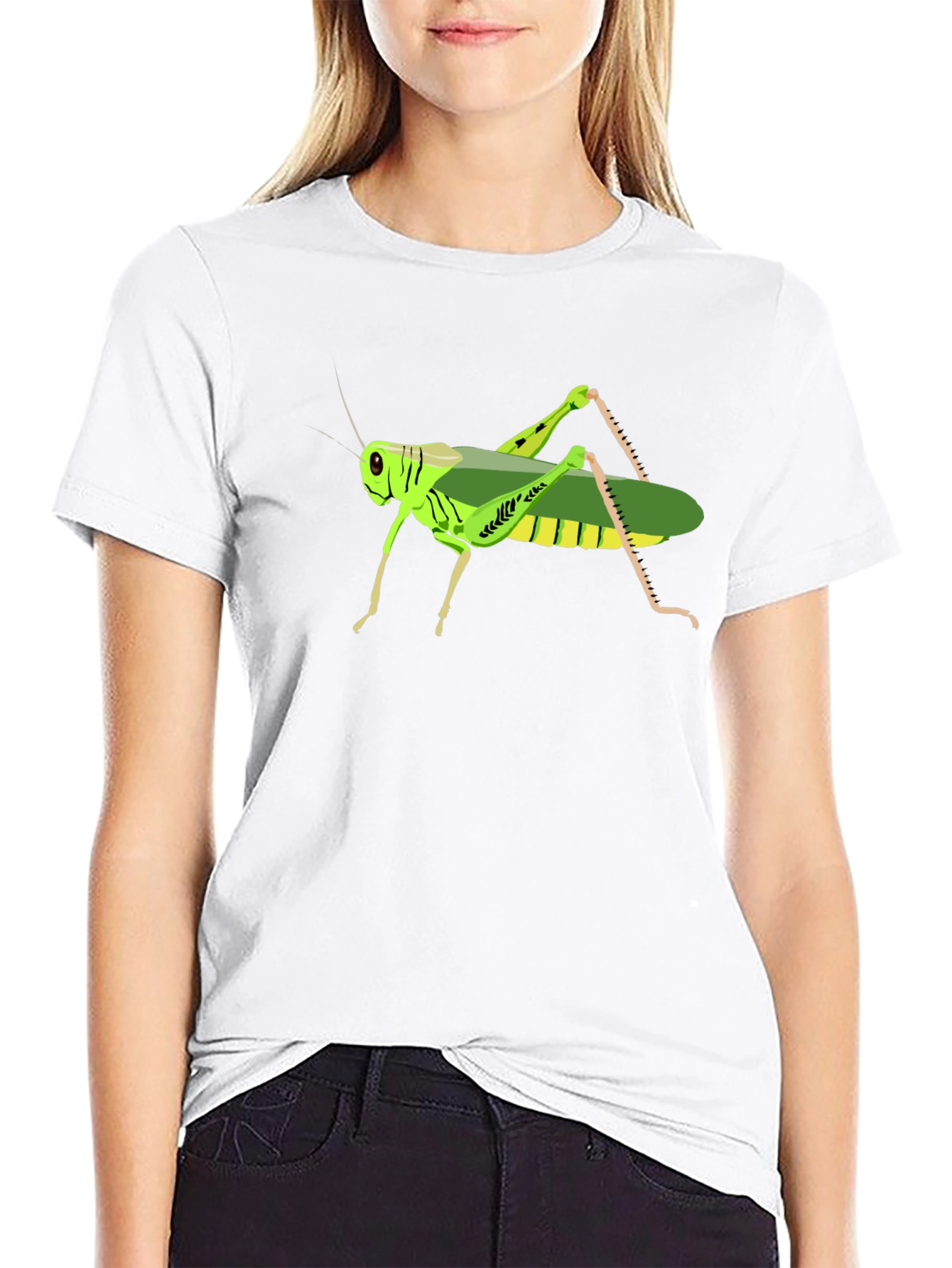 Black Grasshopper Graphic Tee - Cool Insect Design T-Shirt view 9