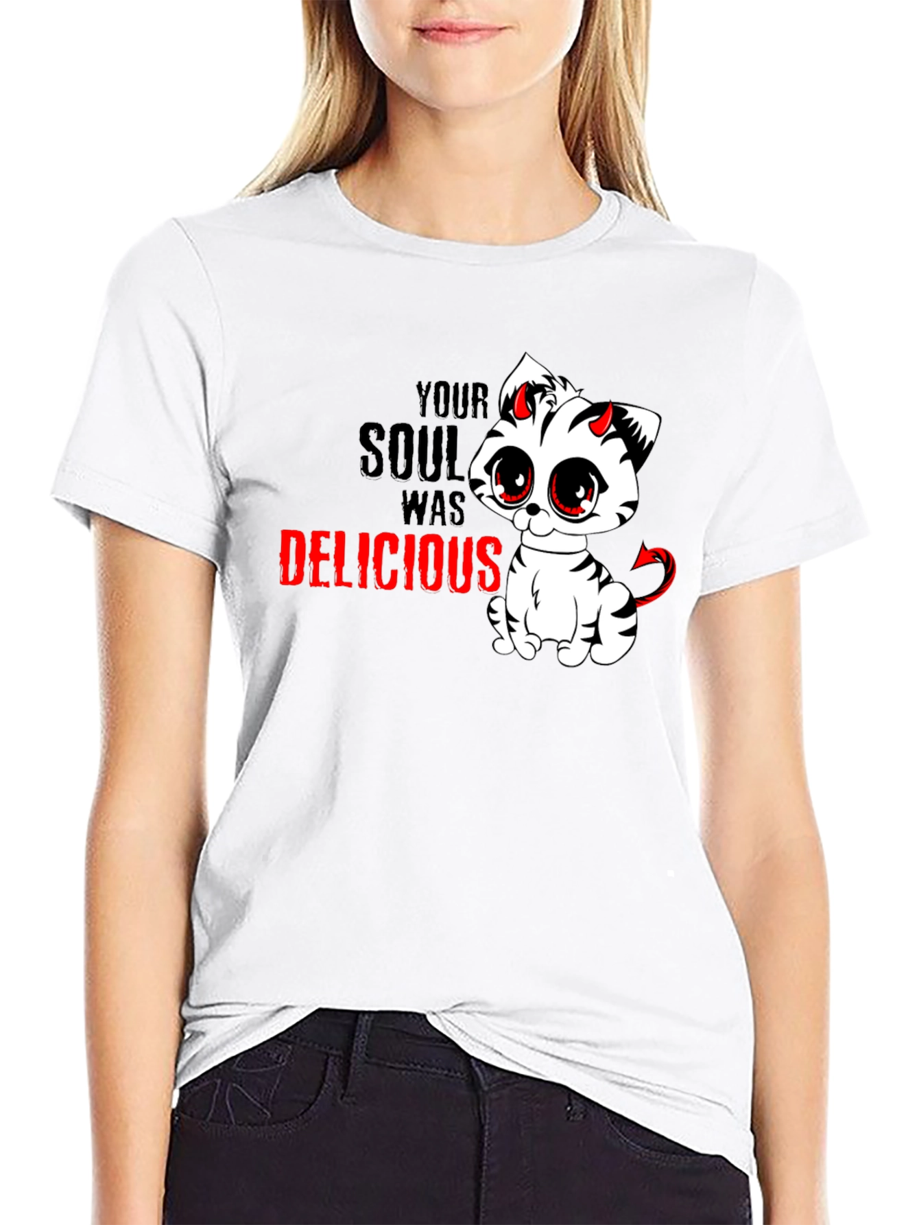 Black Devil Cat T-Shirt - Your Soul Was Delicious view 9