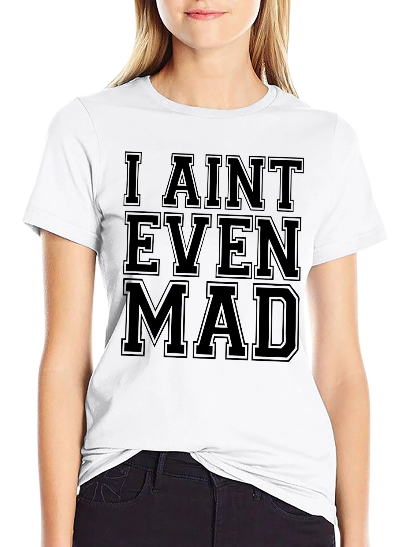 Black I Ain't Even Mad Graphic Tee - Unisex view 9