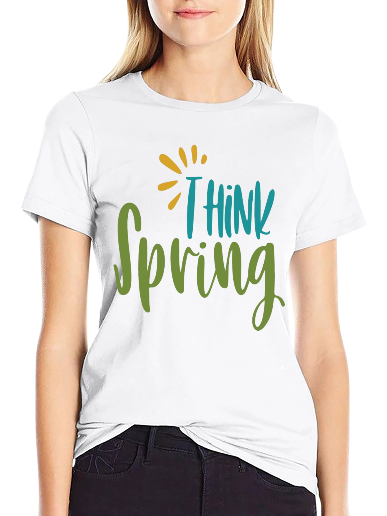 Black Think Spring Graphic Tee - Black view 9
