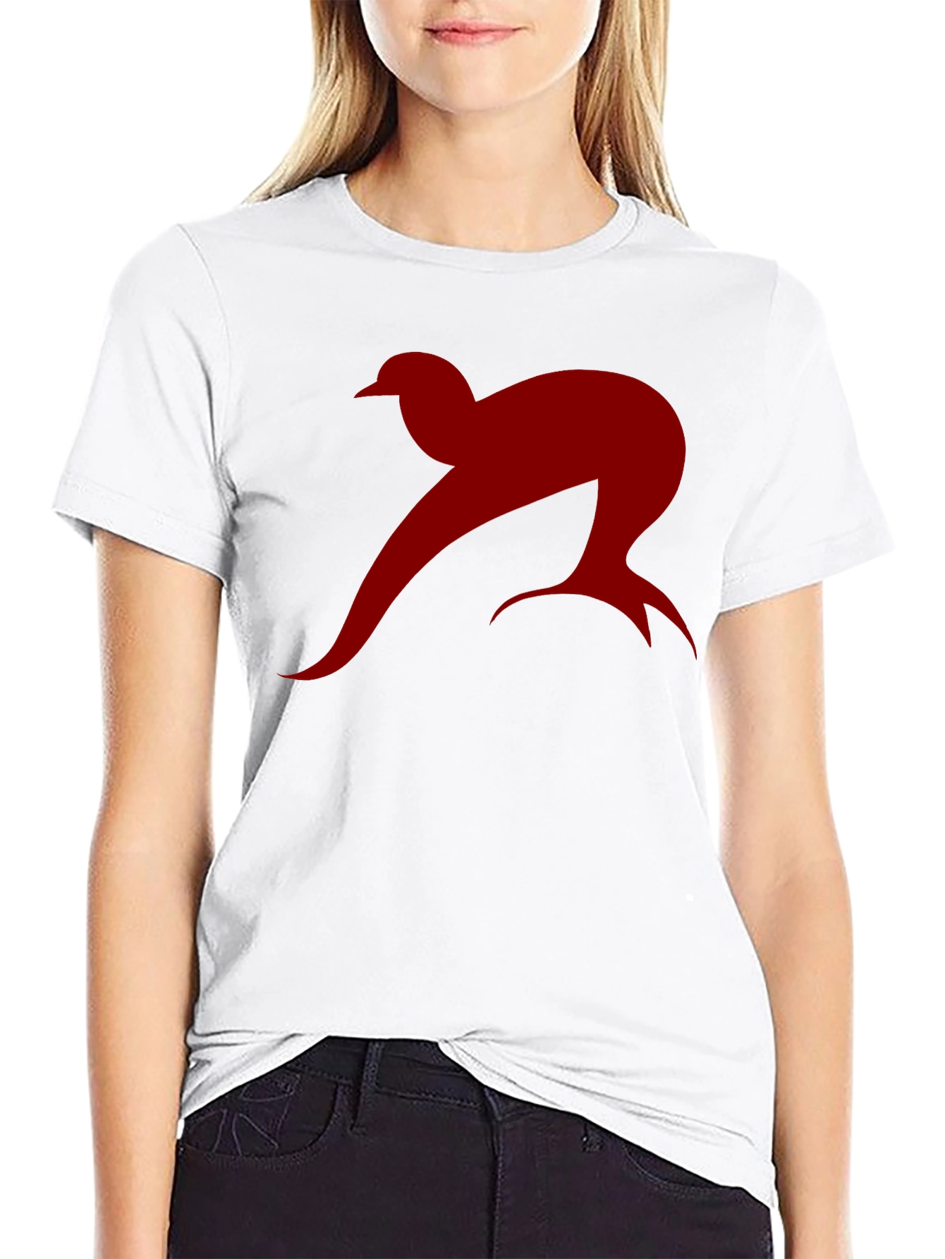 Black Abstract Bird Graphic Tee - Stylish Men's Black T-Shirt view 9