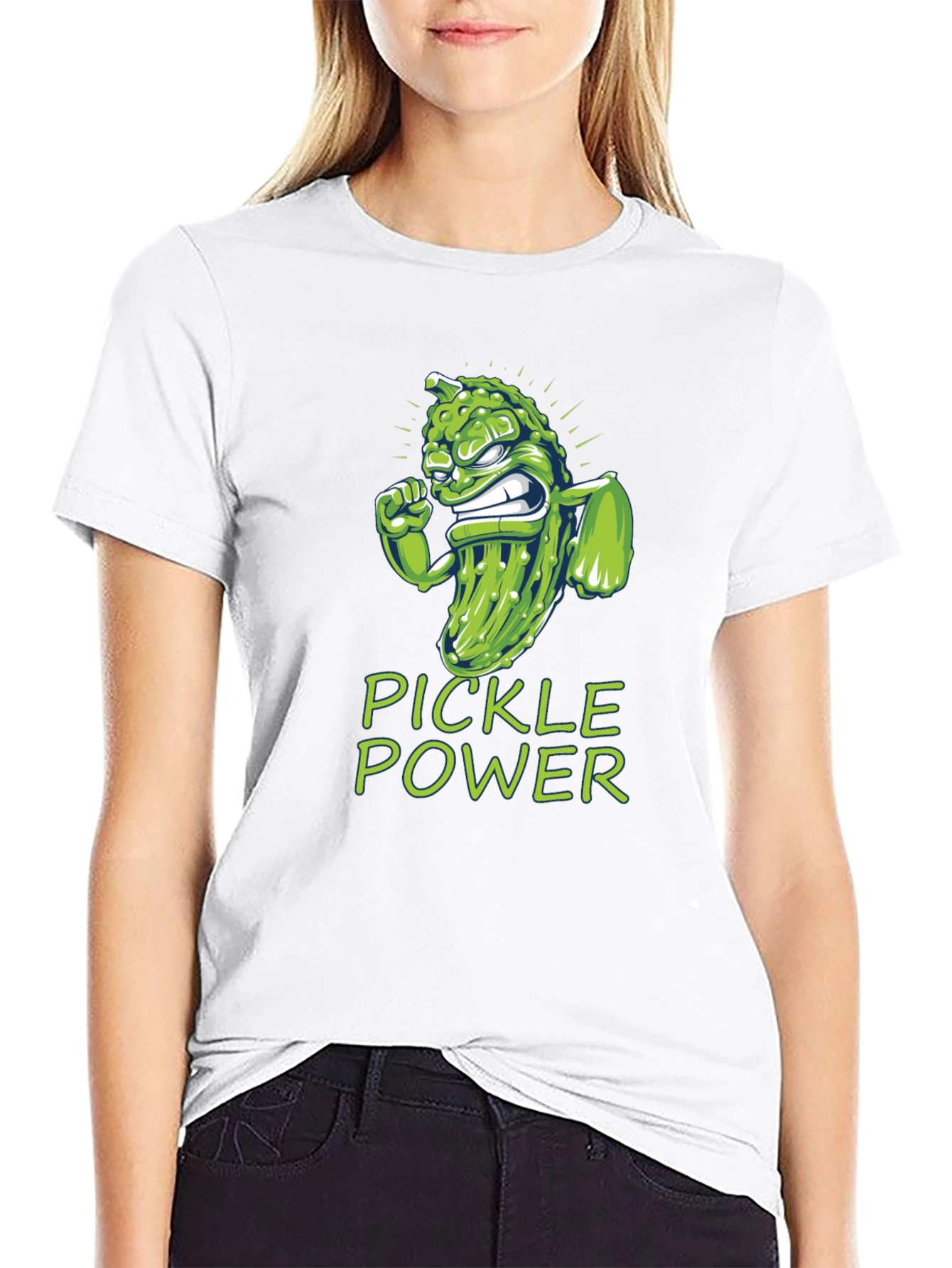 Black Pickle Power Graphic Tee -  Funny Foodie Shirt view 9