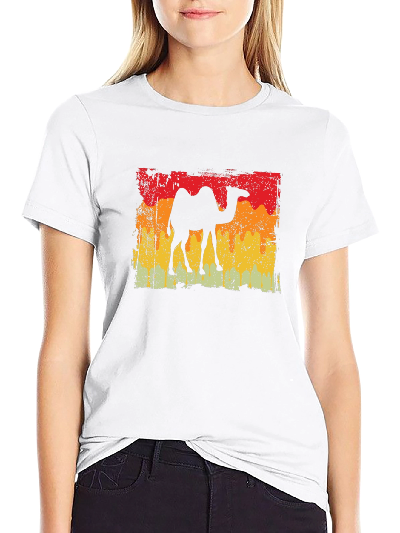Black Retro Camel T-Shirt - Vintage Desert Vibes view 9