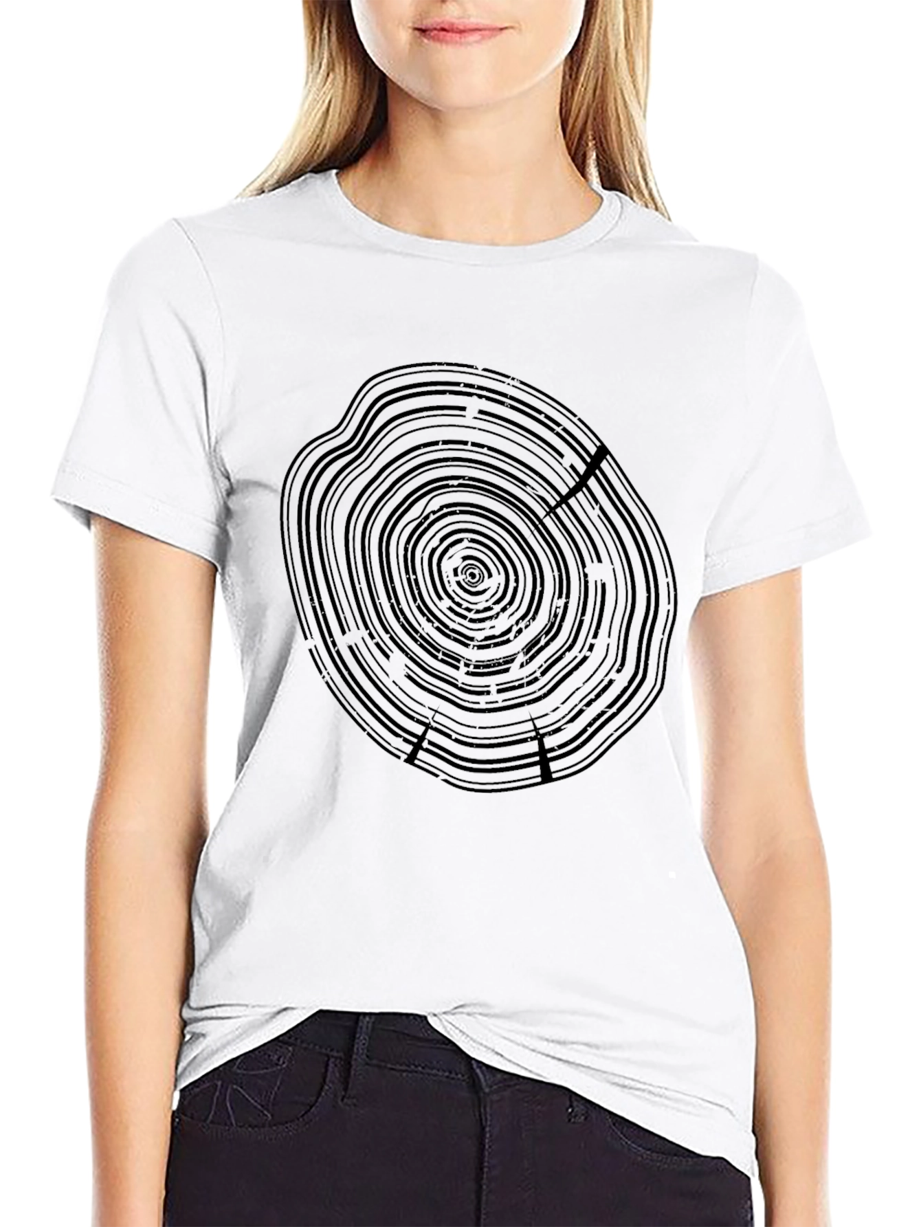 Black Tree Ring Graphic T-Shirt - Black view 9