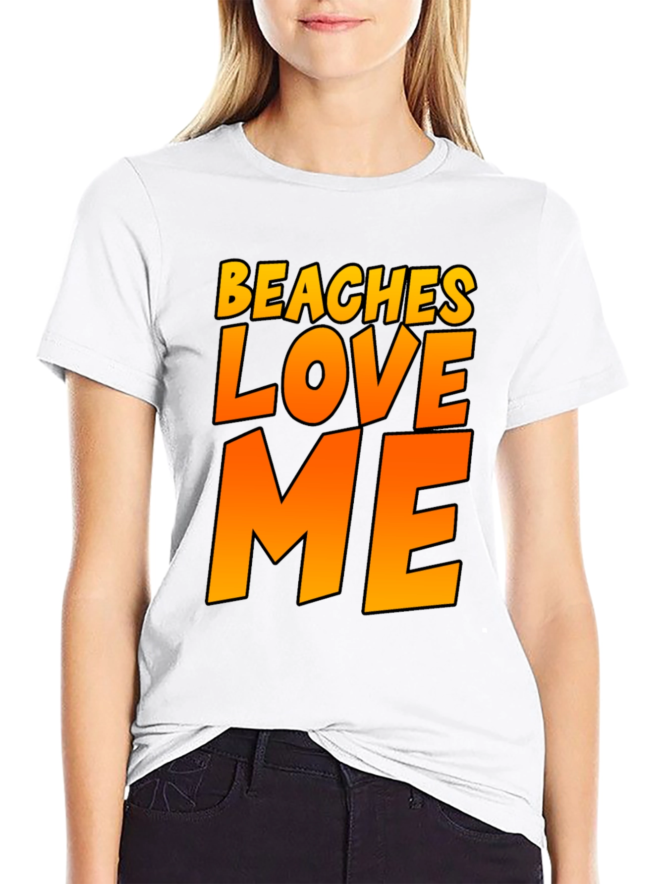 Black Beaches Love Me Graphic Tee - Black Summer Fun Shirt view 9