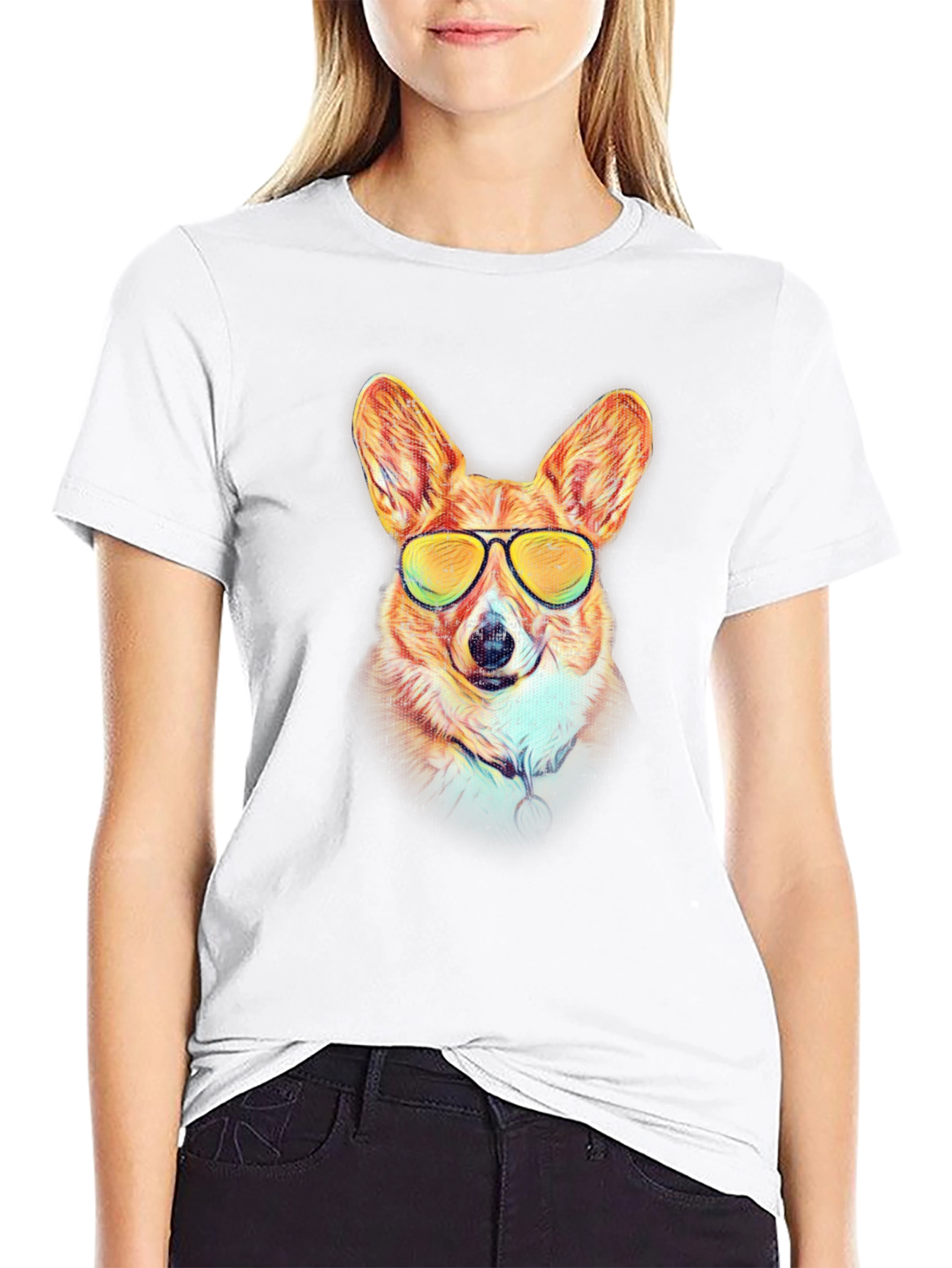 Black Cool Corgi Graphic Tee - Black view 9
