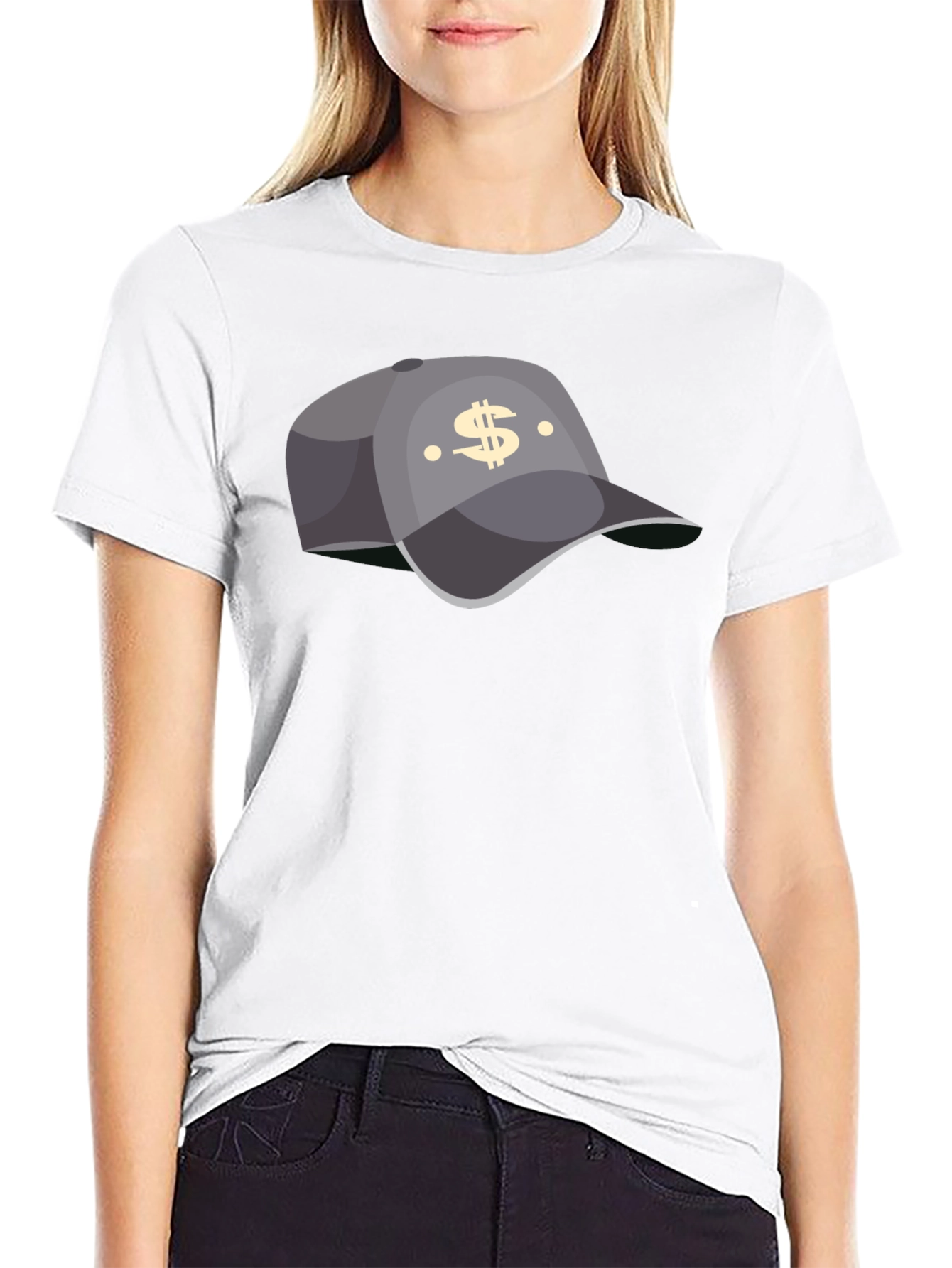 Black Trendy Black T-Shirt with Hat Graphic view 9