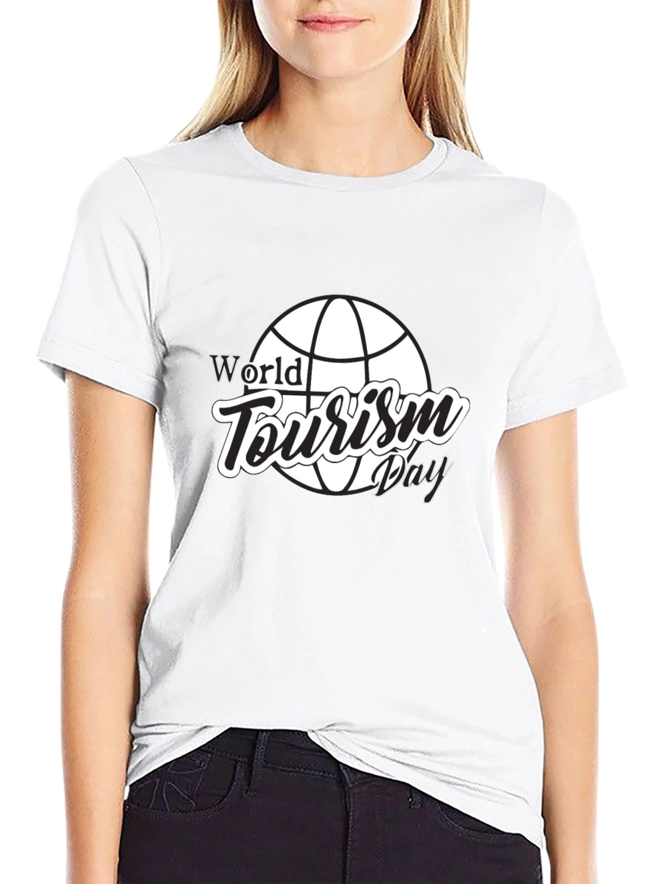 Black World Tourism Day Graphic Tee - Black view 9