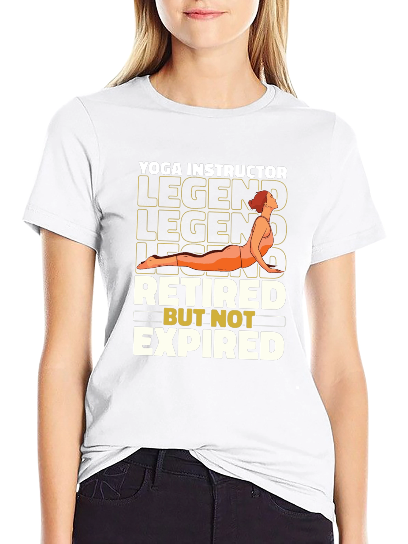 Black Retired Yoga Instructor Legend T-Shirt view 9