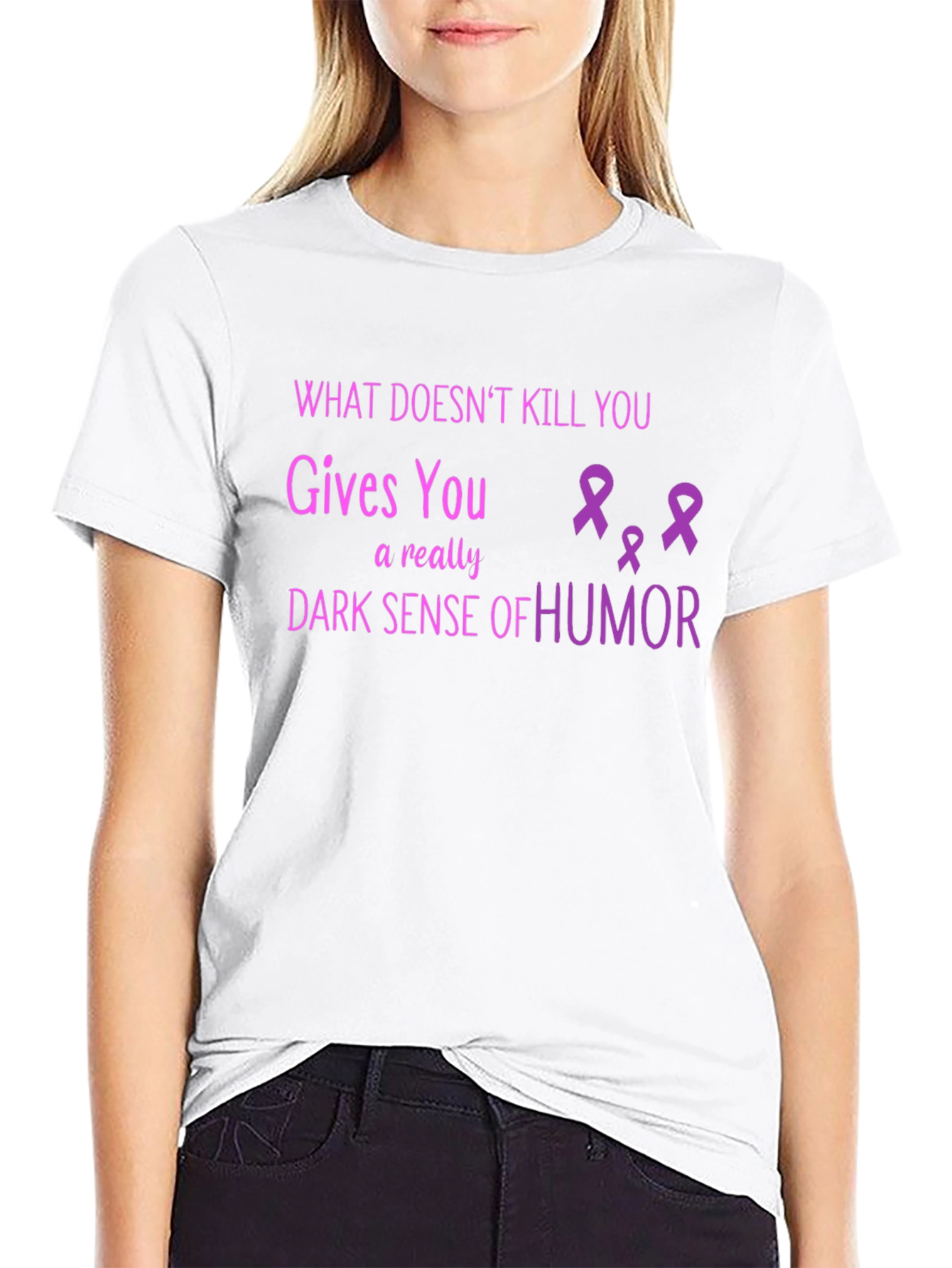 Black Dark Humor T-Shirt - What Doesn't Kill You Makes You Funnier view 9