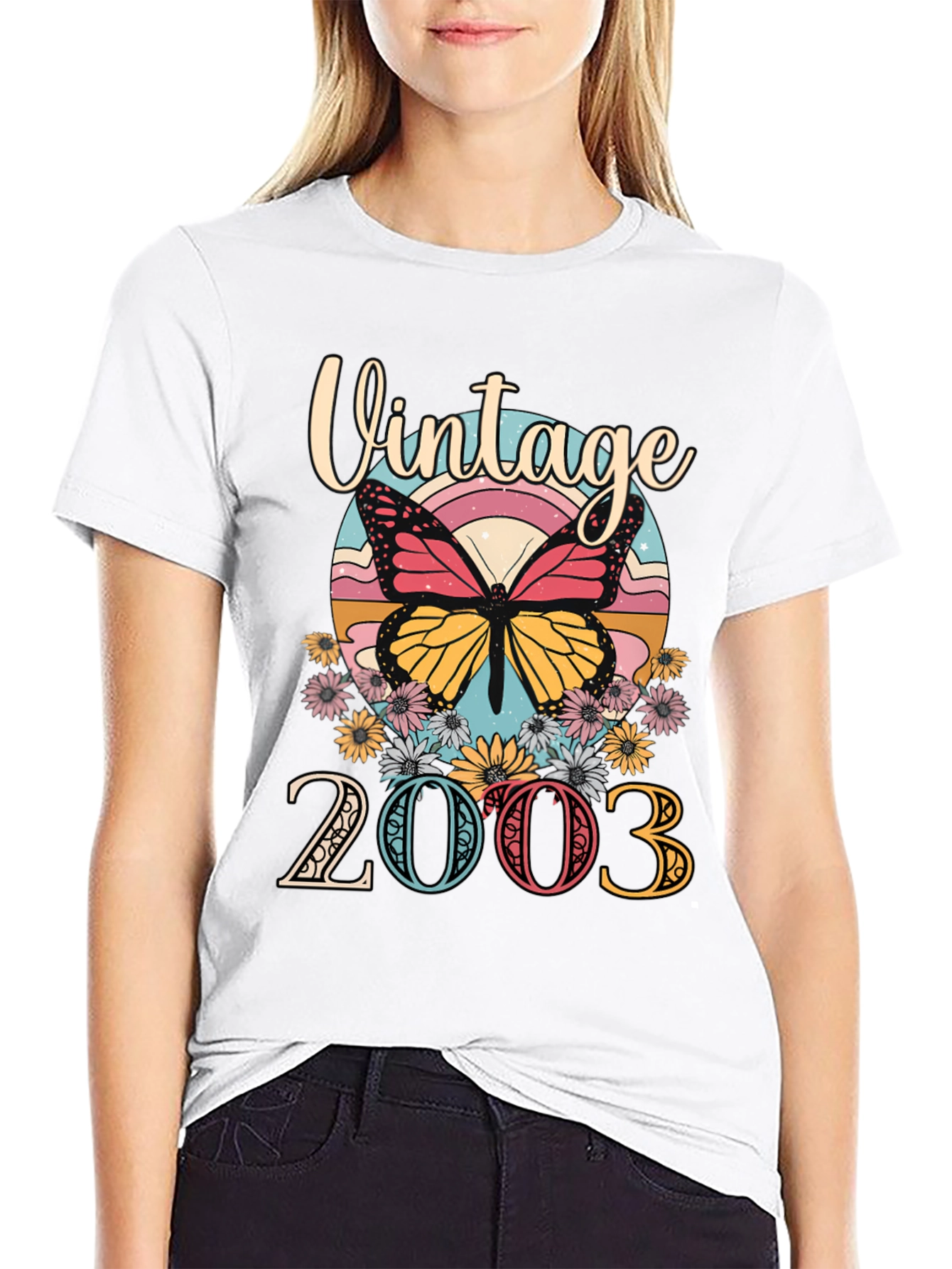 Black Vintage 2003 Butterfly Graphic Tee view 9