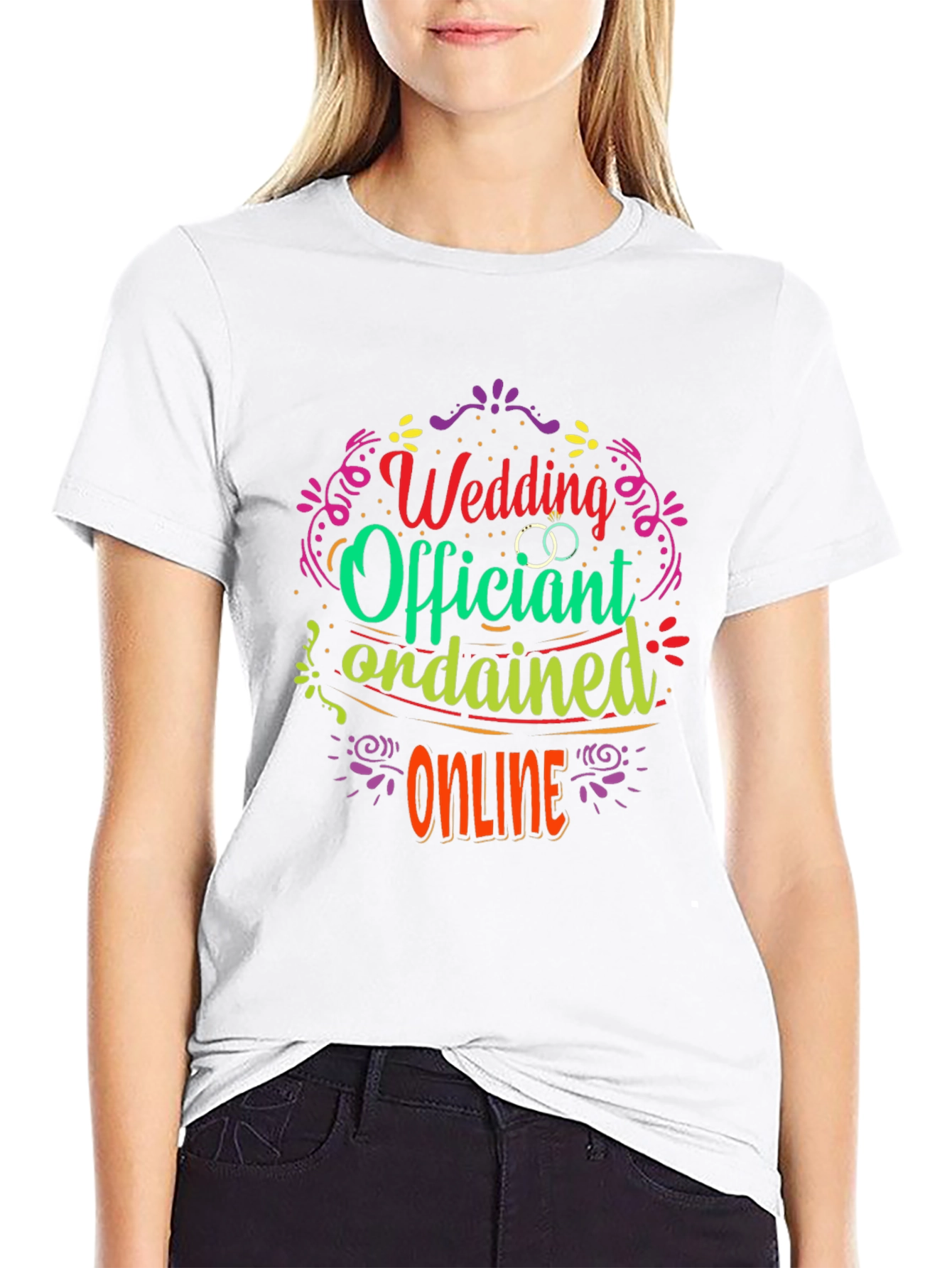 Black Wedding Officiant Ordained Online T-Shirt view 9