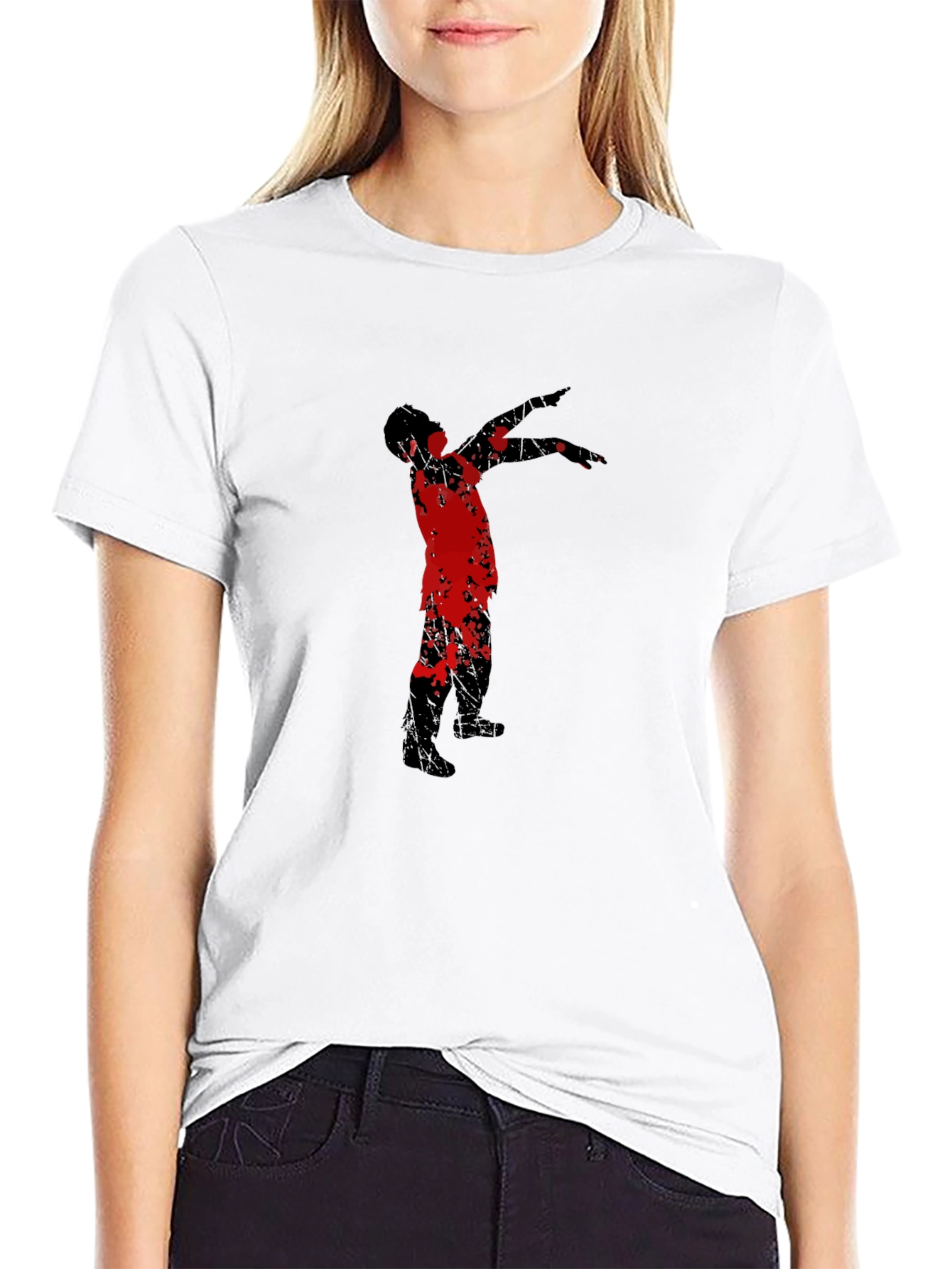 Black Dabbing Zombie Graphic Tee - Black view 9