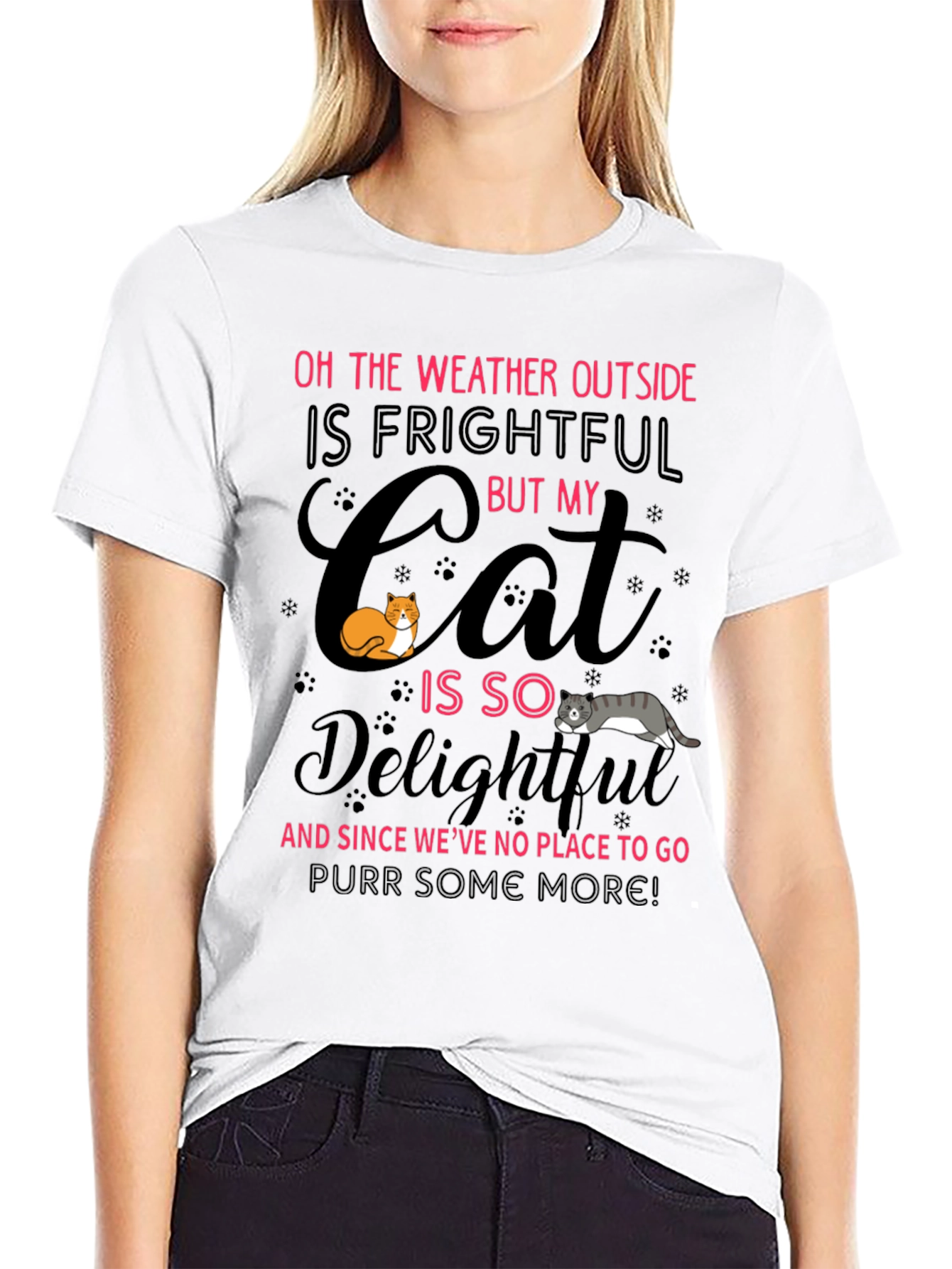 Frightful Weather Delightful Cat Graphic Tee - 9
