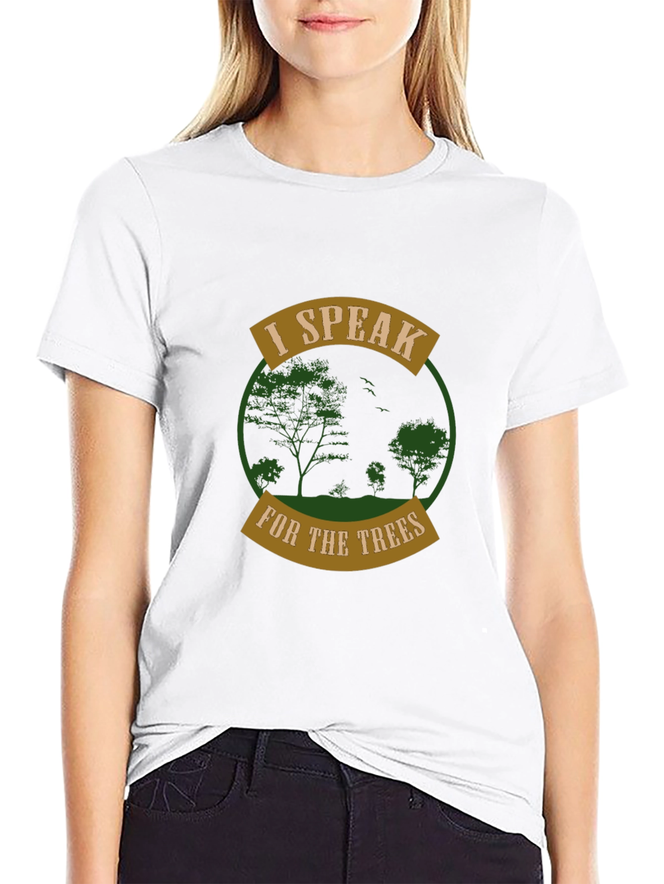Black I Speak for the Trees Graphic Tee view 9