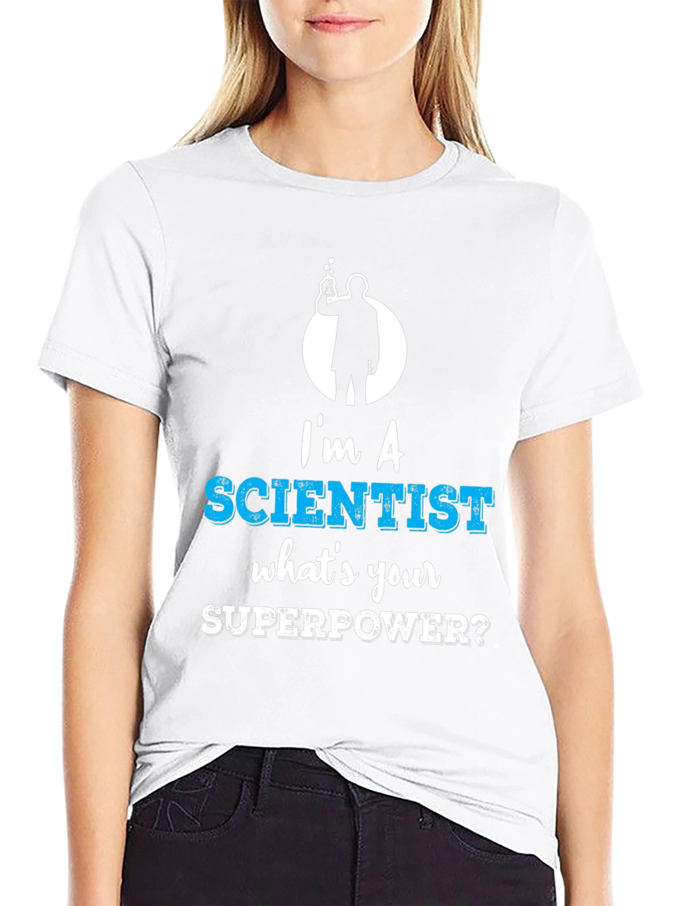 Black I'm a Scientist What's Your Superpower Funny T-Shirt view 9