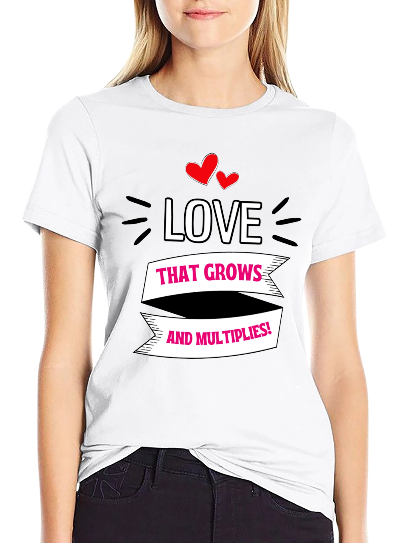 Black Love Grows T-Shirt - Black Cotton Tee view 9