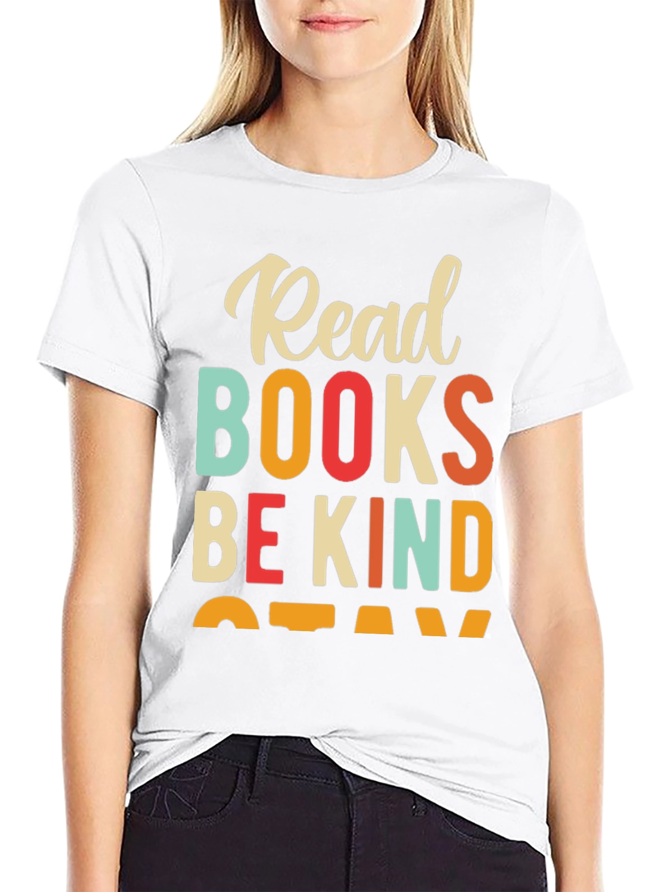 Black Read Books Be Kind Stay T-Shirt view 9