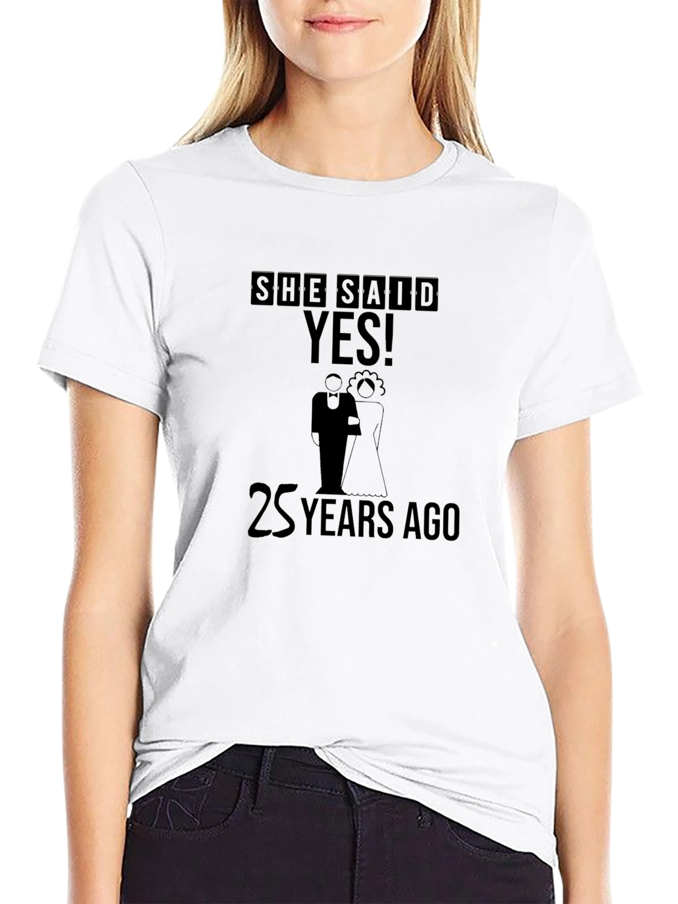 Black She Said Yes! 25 Years Ago Anniversary T-Shirt view 9